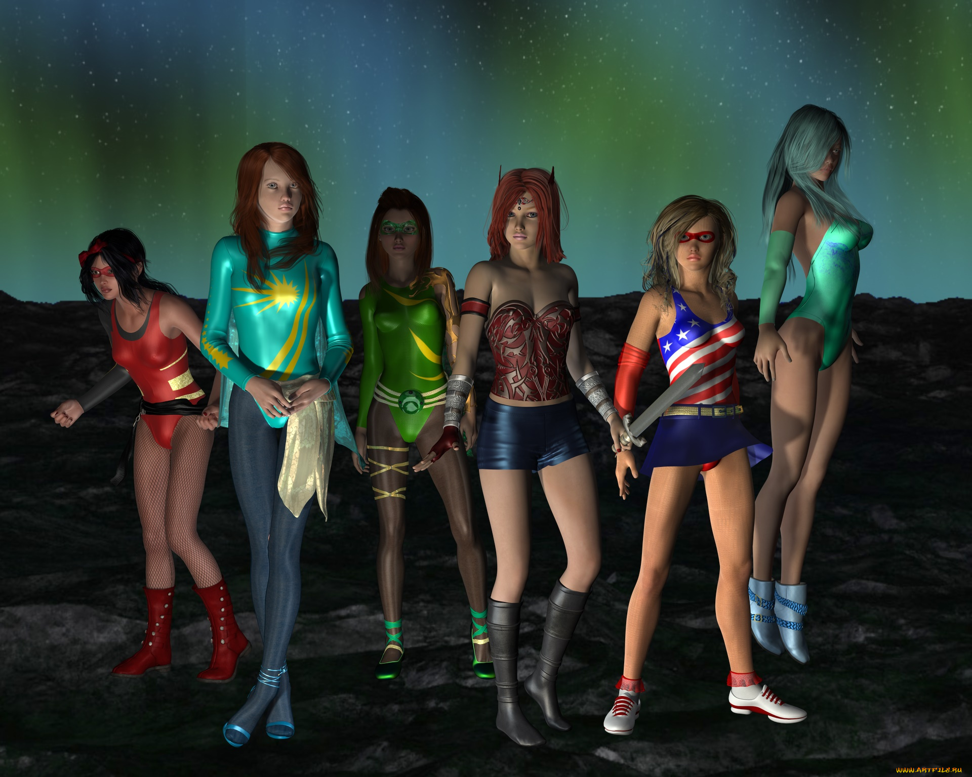 3д, графика, фантазия, , fantasy, взгляд, девушки, фон