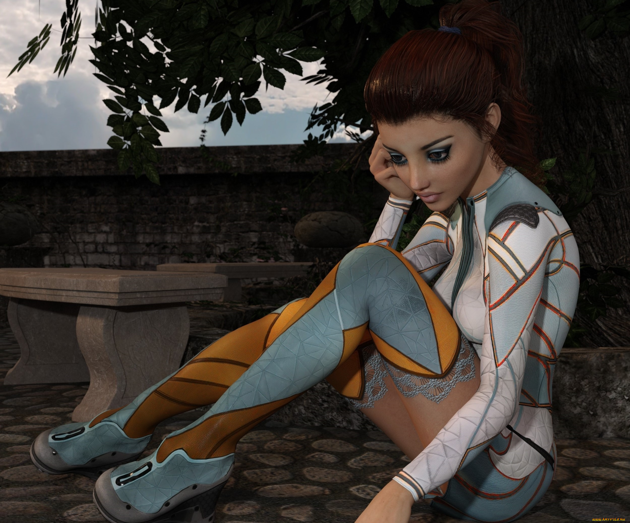 3д, графика, люди, , people, фон, взгляд, девушка