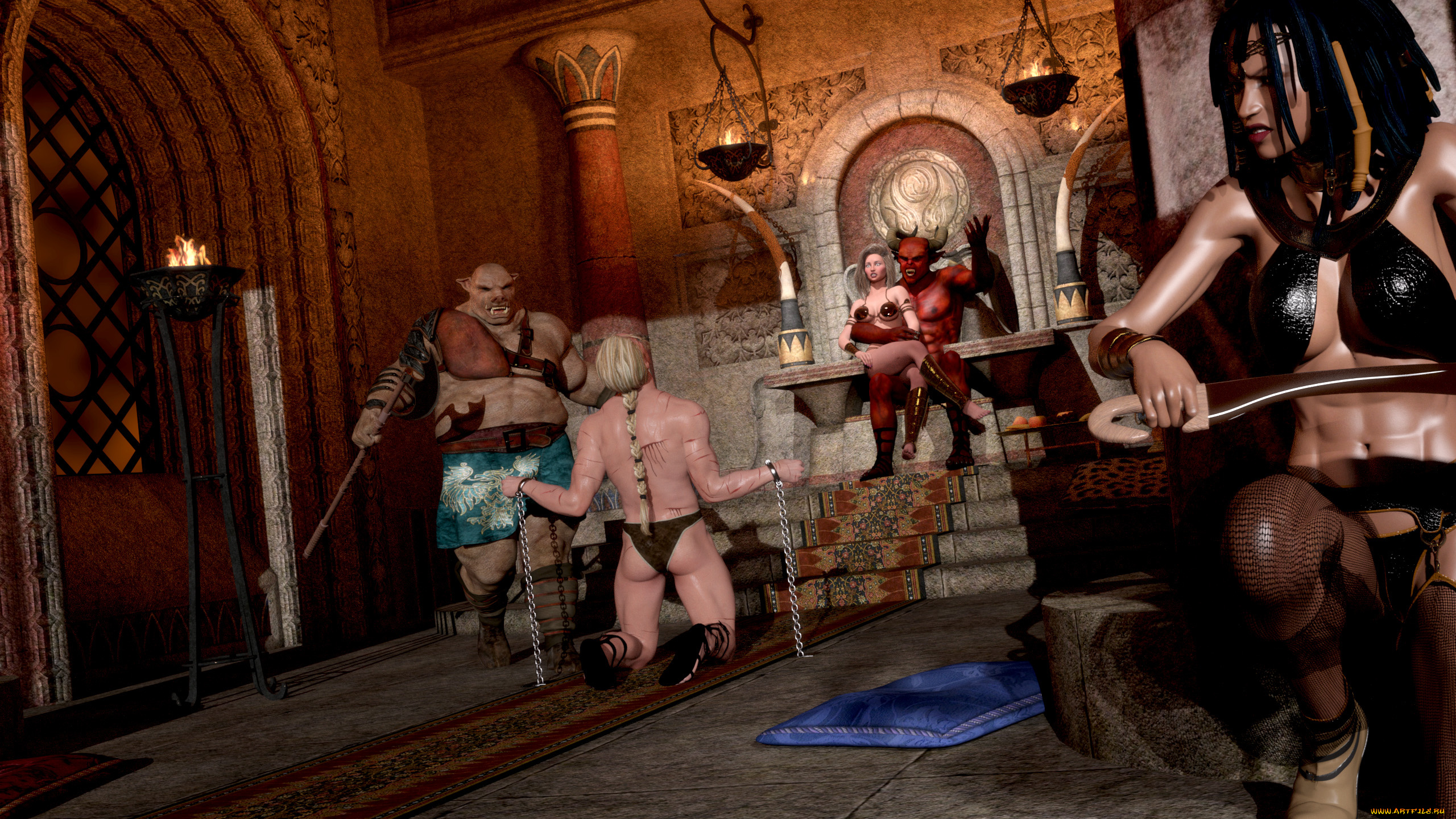 3д, графика, фантазия, , fantasy, демоны, взгляд, фон