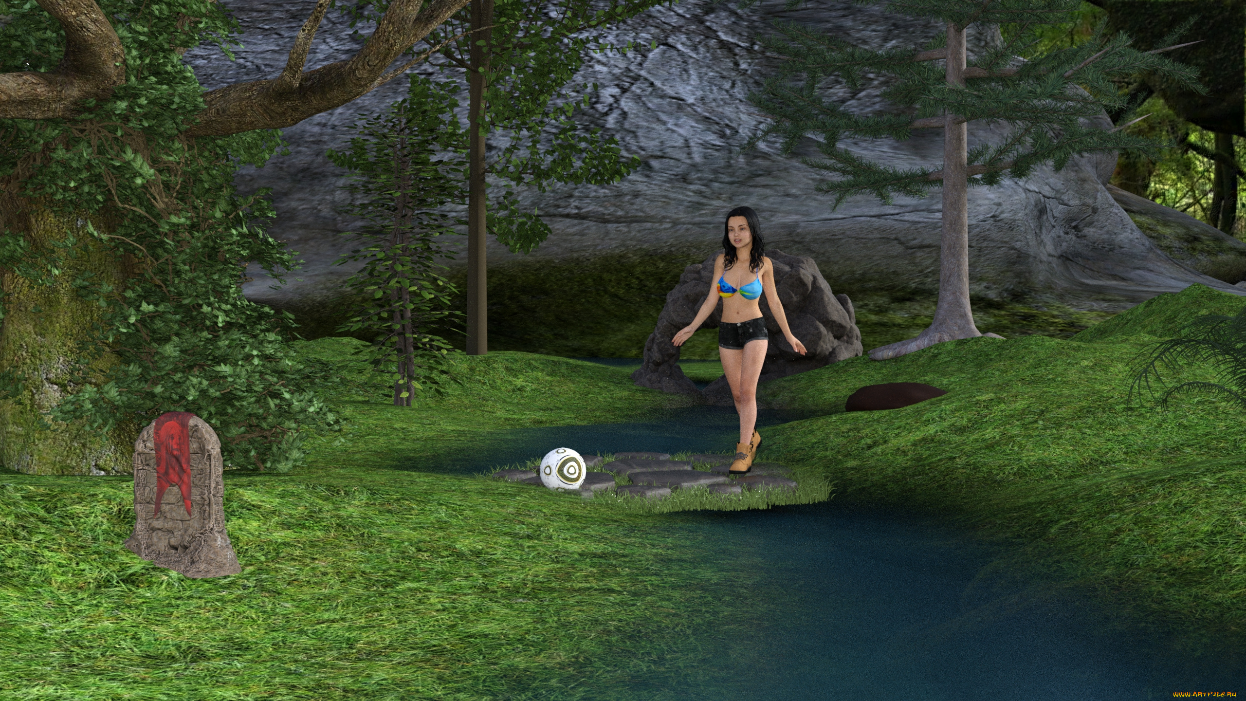 3д, графика, люди, , people, фон, взгляд, девушка