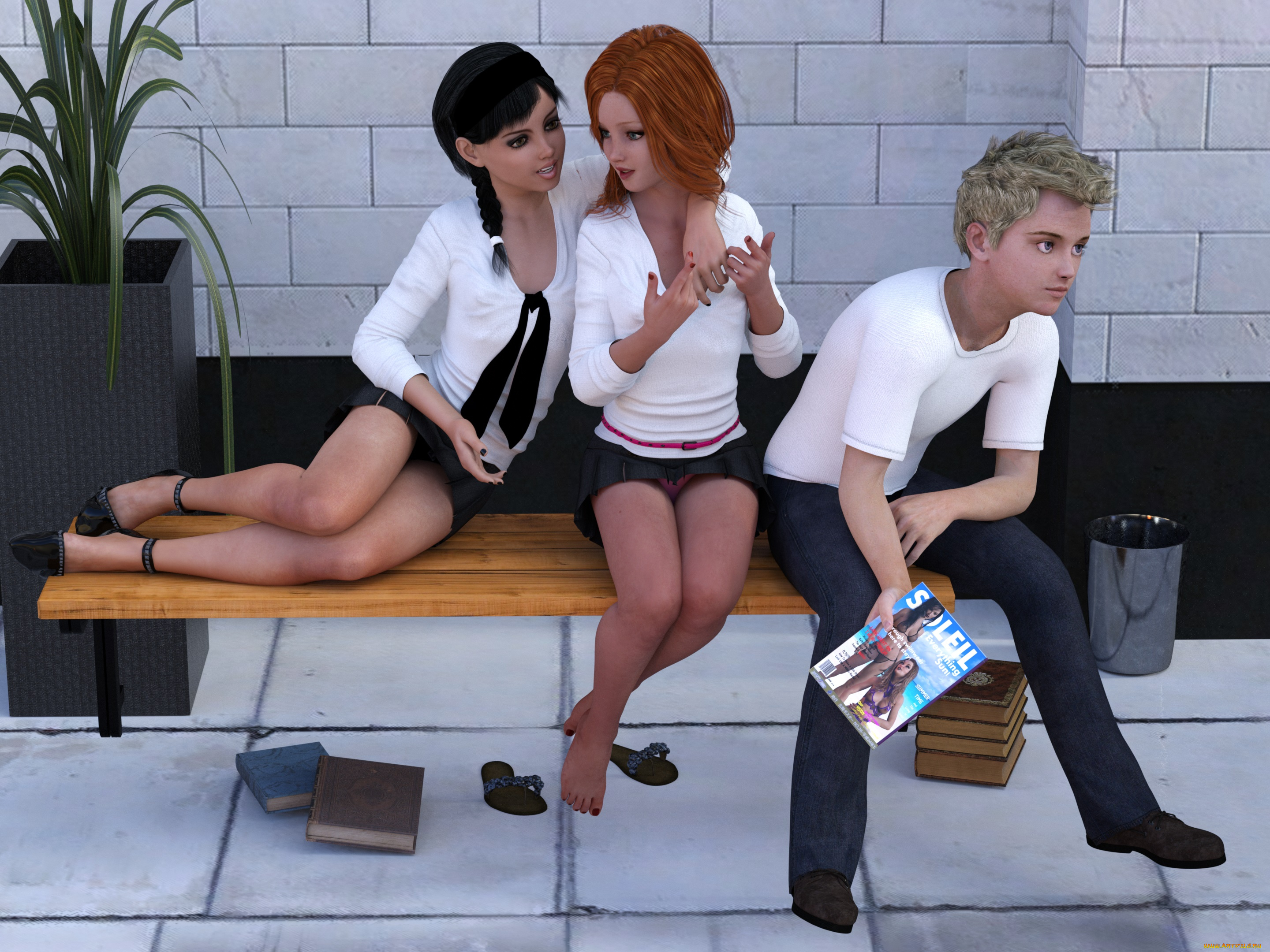 3д, графика, люди, , people, фон, взгляд, девушки