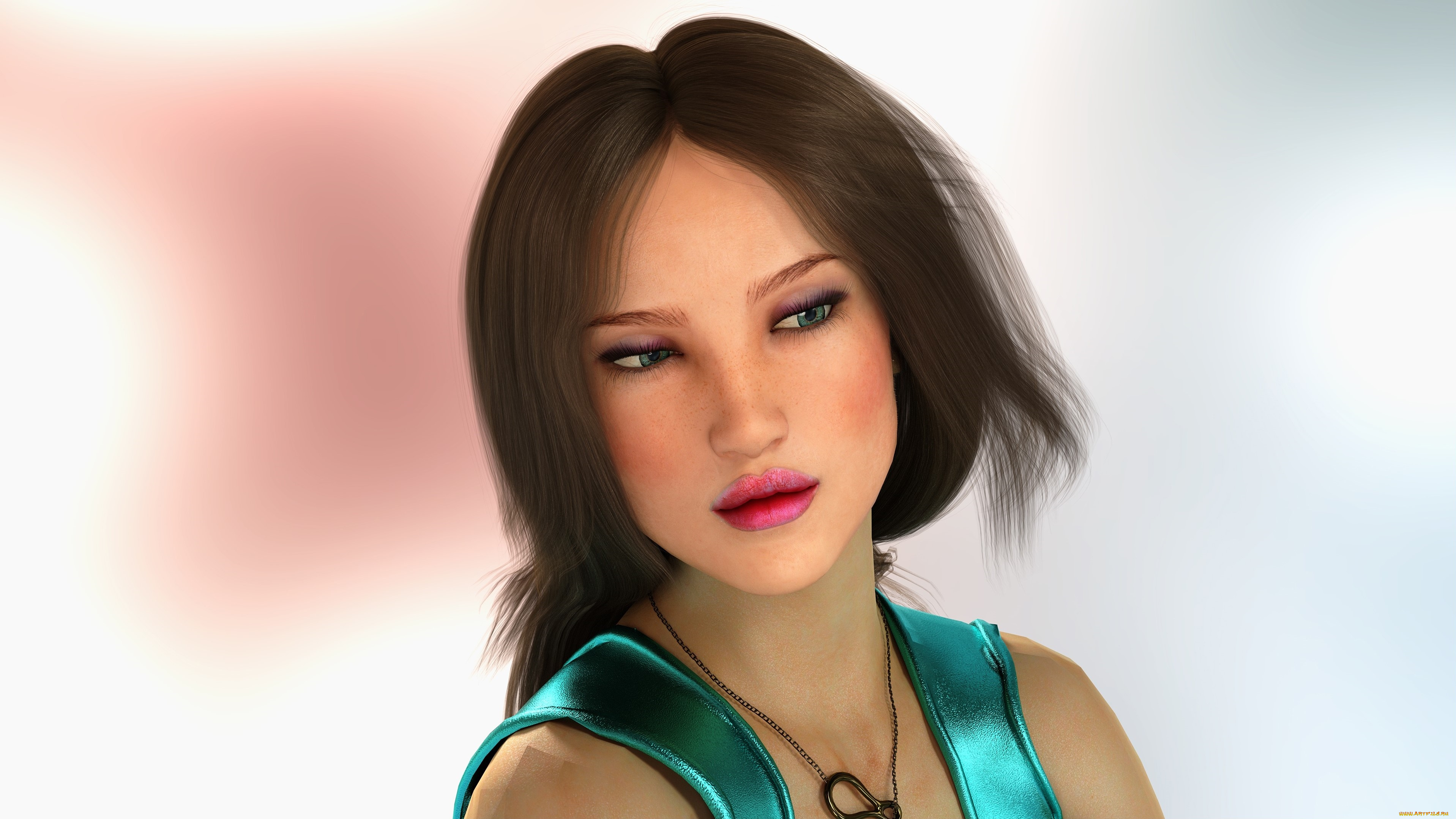 3д, графика, портрет, , portraits, фон, взгляд, девушка