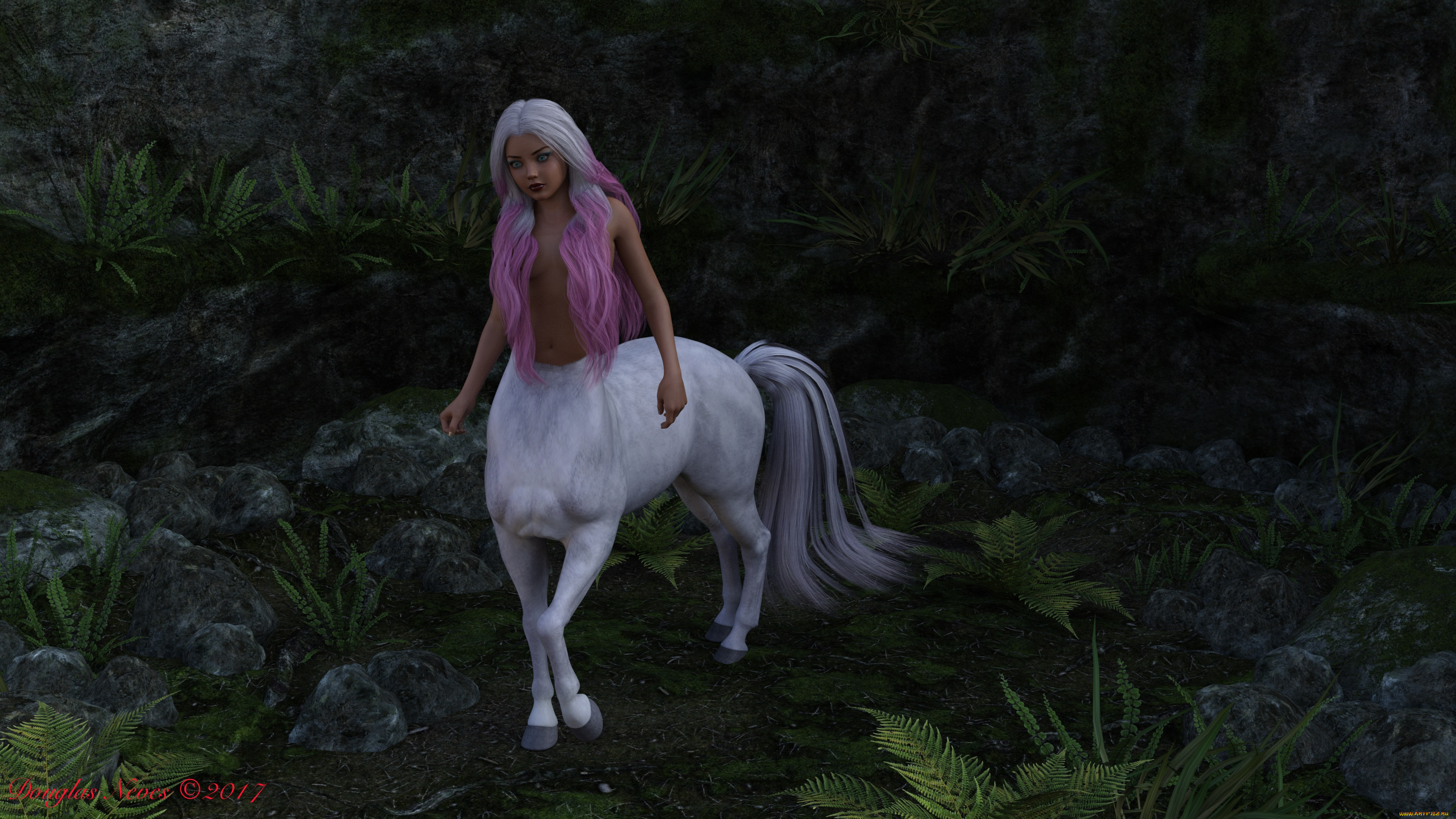 3д, графика, существа, , creatures, centaur, фон, девушка, взгляд