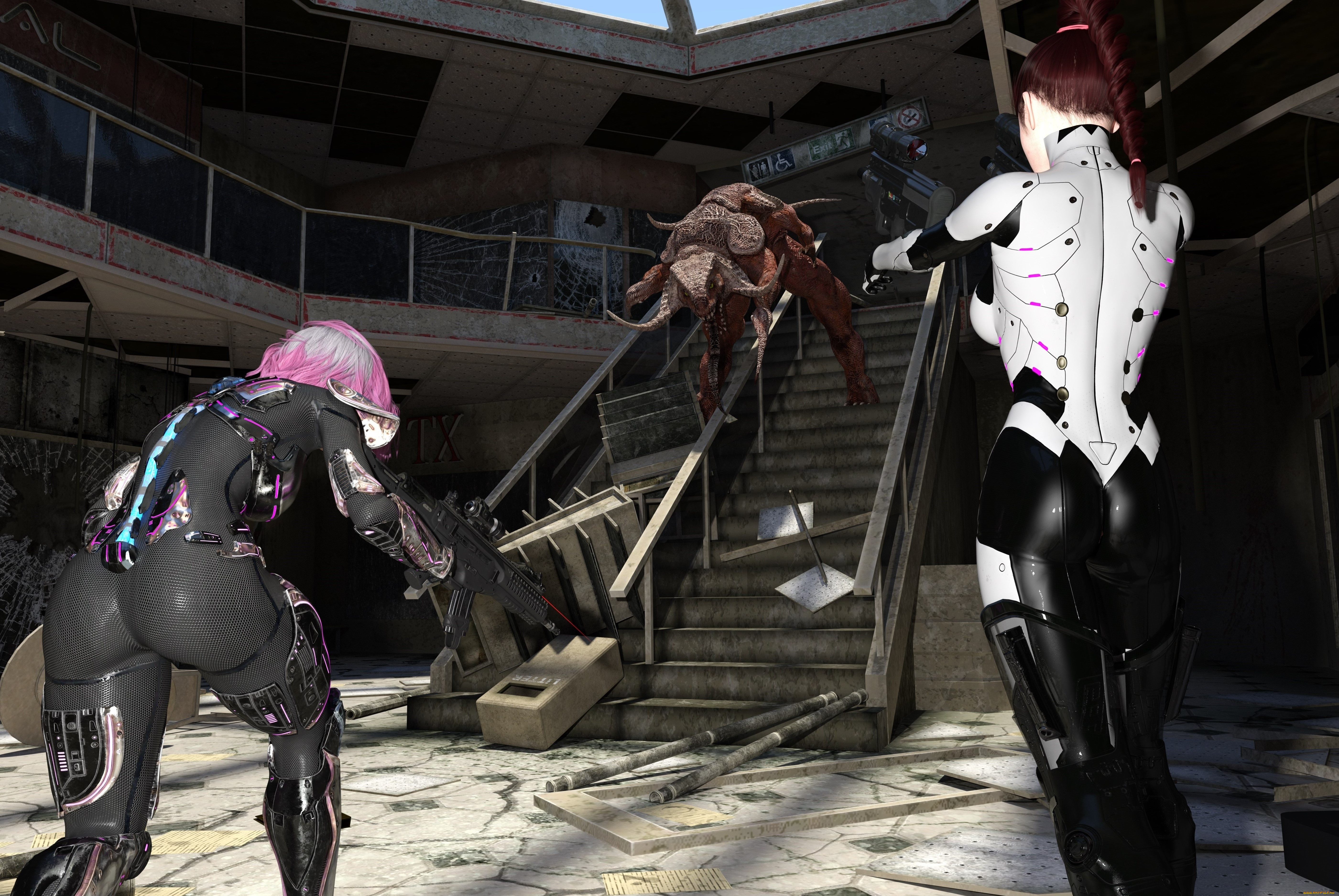 3д, графика, фантазия, , fantasy, демоны, фон, взгляд, девушки