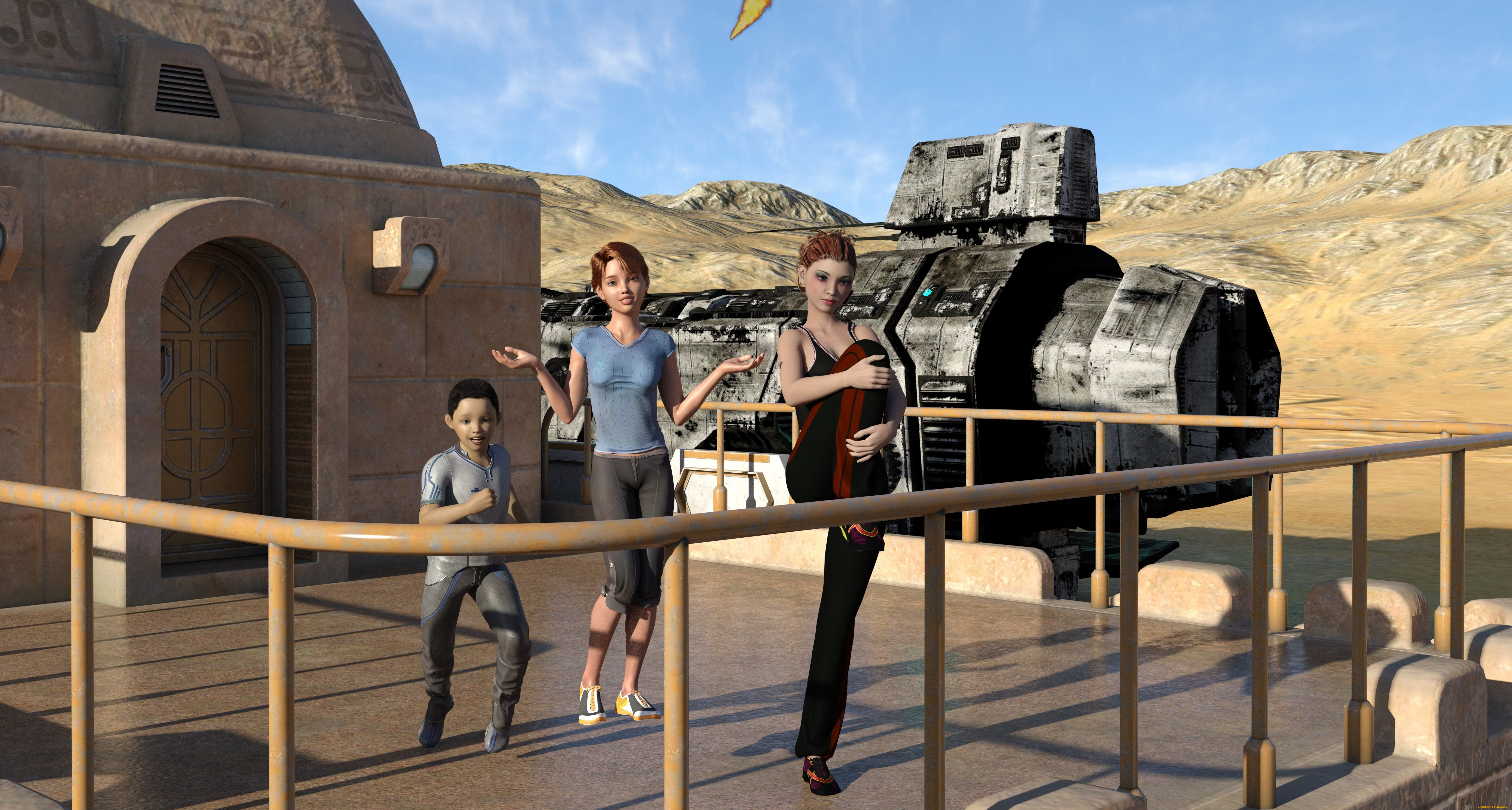 3д, графика, фантазия, , fantasy, фон, девушка, взгляд