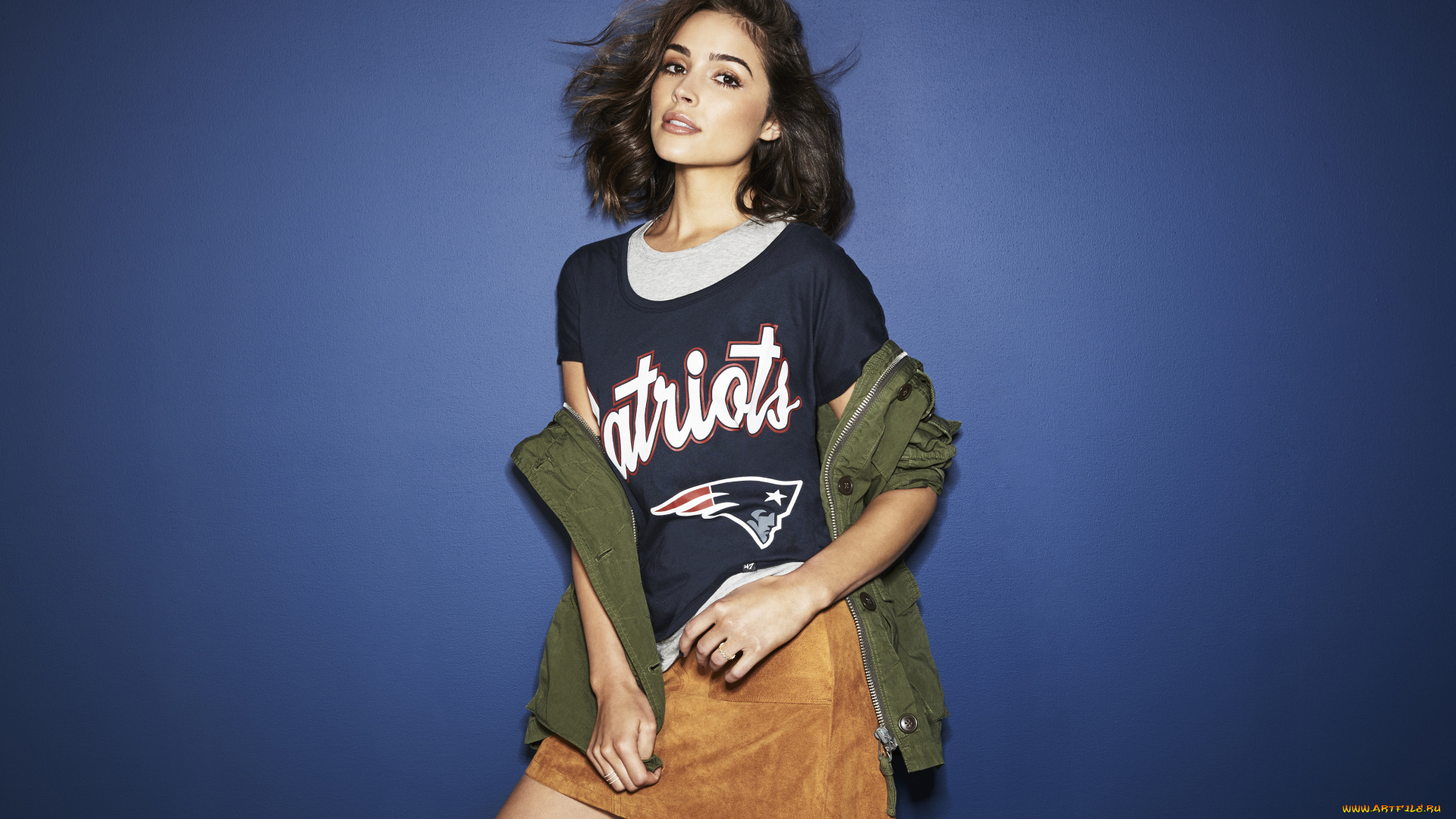 девушки, olivia, culpo, модель, шатенка, куртка, футболка, юбка