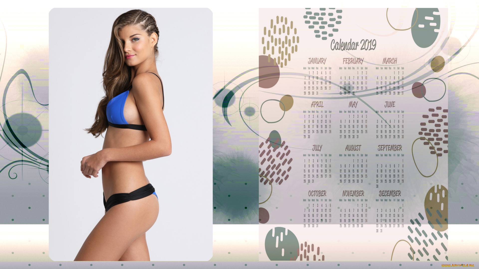 календари, девушки, взгляд, женщина