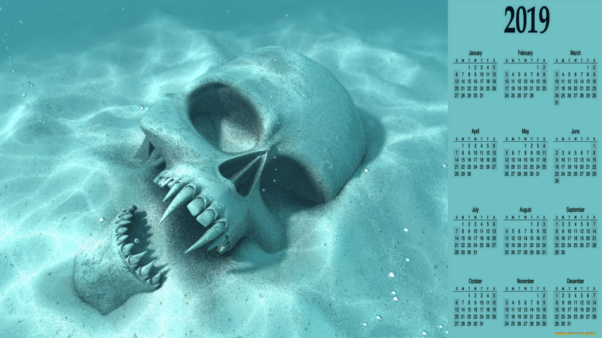 календари, компьютерный, дизайн, дно, череп