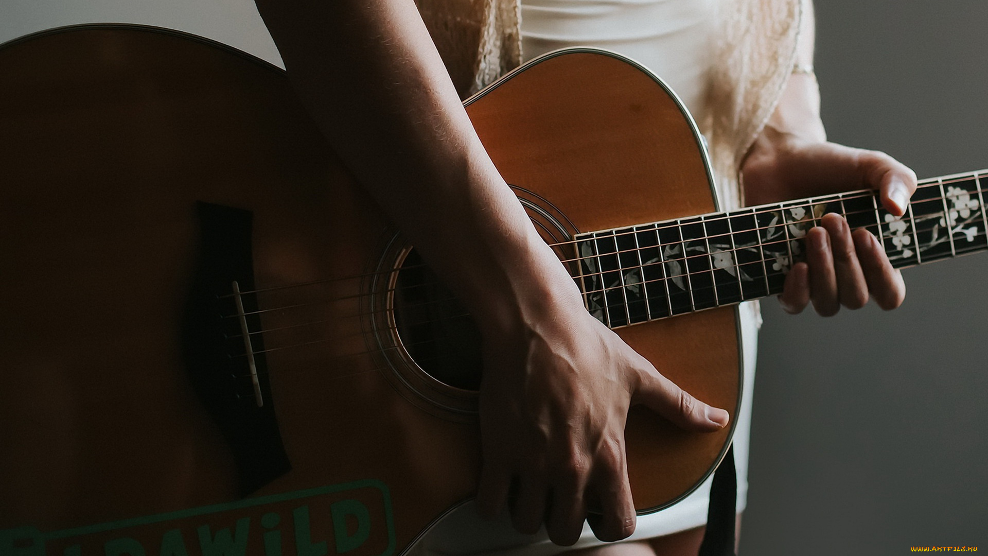 музыка, -музыкальные, инструменты, девушка, гитара