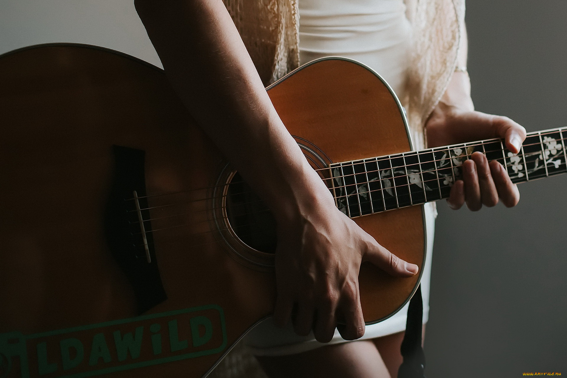 музыка, -музыкальные, инструменты, девушка, гитара