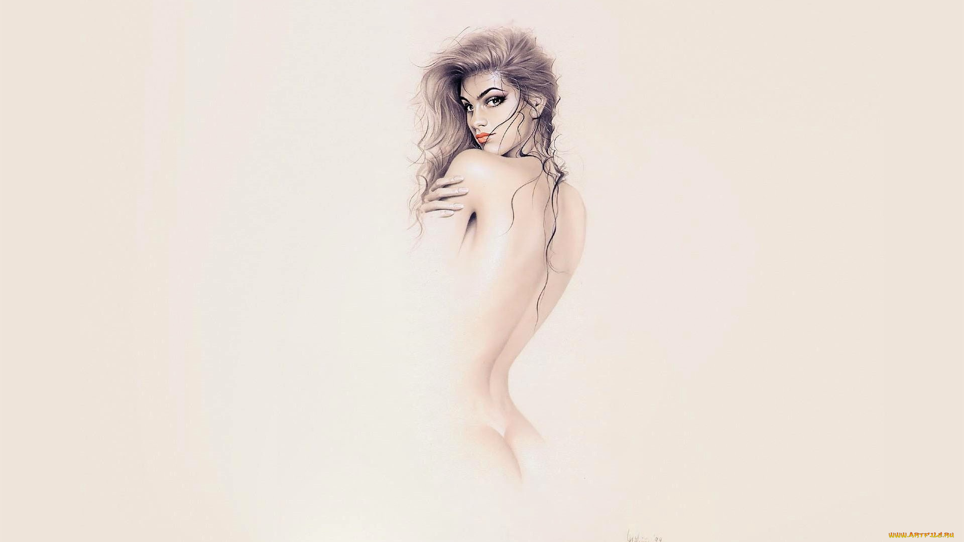 michael, mobius, рисованное, люди, девушка, ню