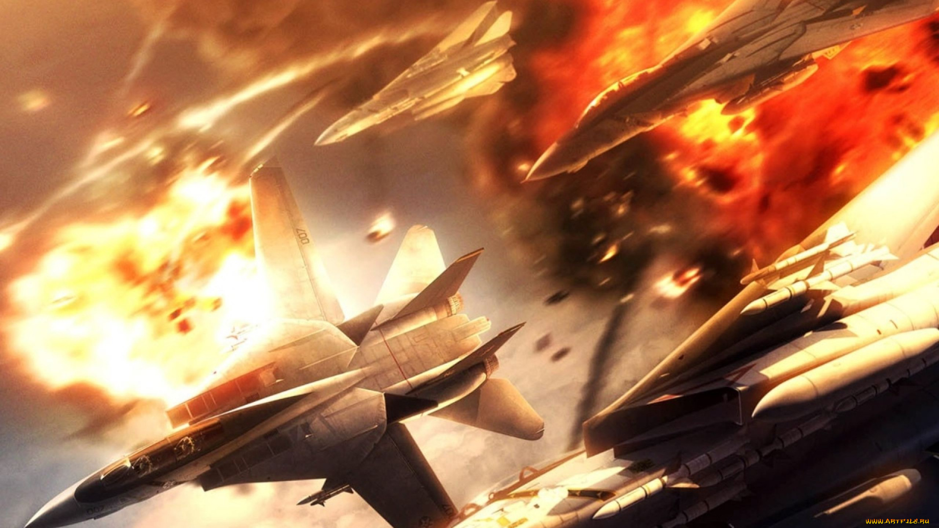 видео, игры, ace, combat, 5, , the, unsung, war, самолеты, огонь, война