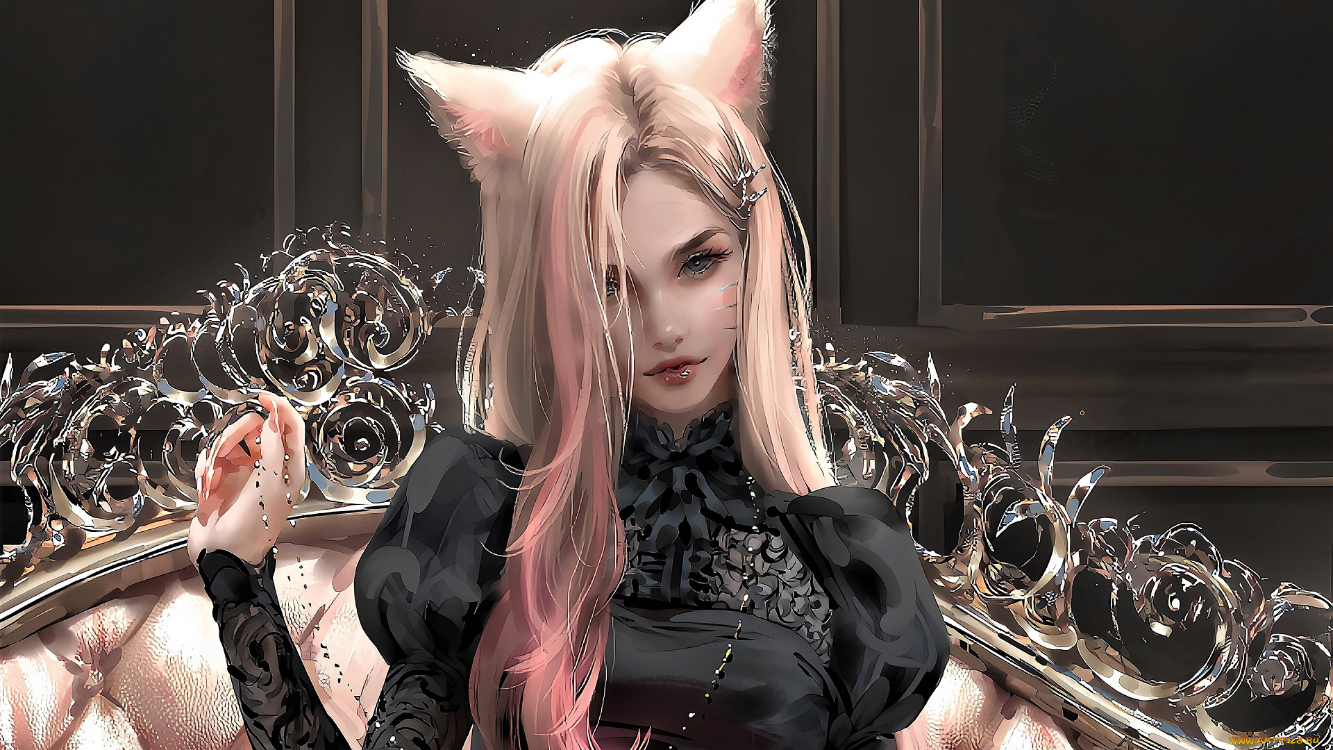 видео, игры, league, of, legends, ahri, ушки, диван