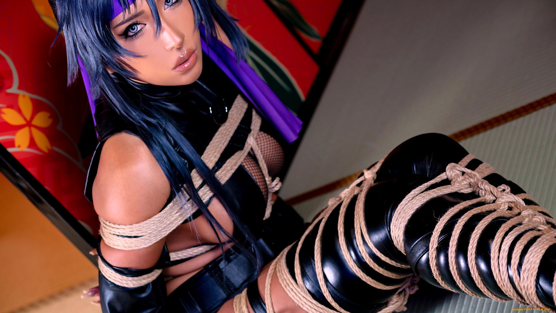 девушки, nonsummerjack, образ, костюм, косплей, белье, пол, веревки