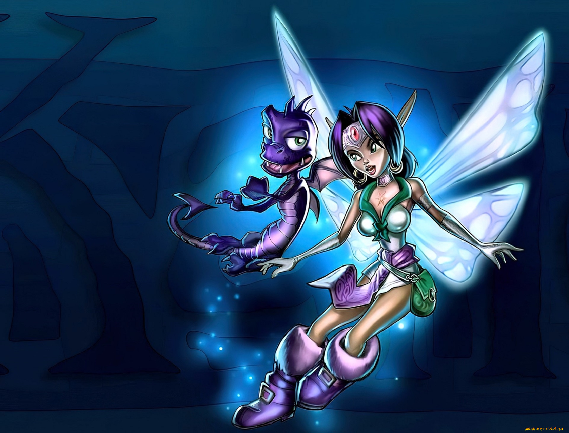 видео, игры, kameo, , elements, of, power, девушка, крылья, фея, дракон