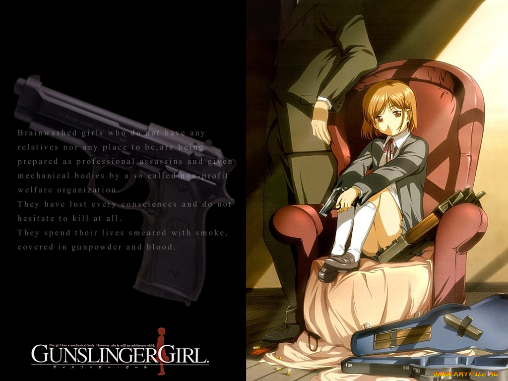 аниме, gun, slinger, girl