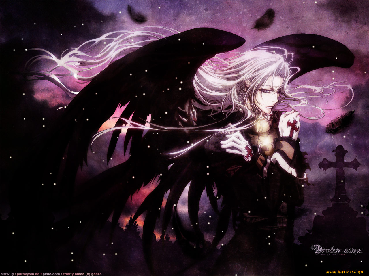 аниме, trinity, blood