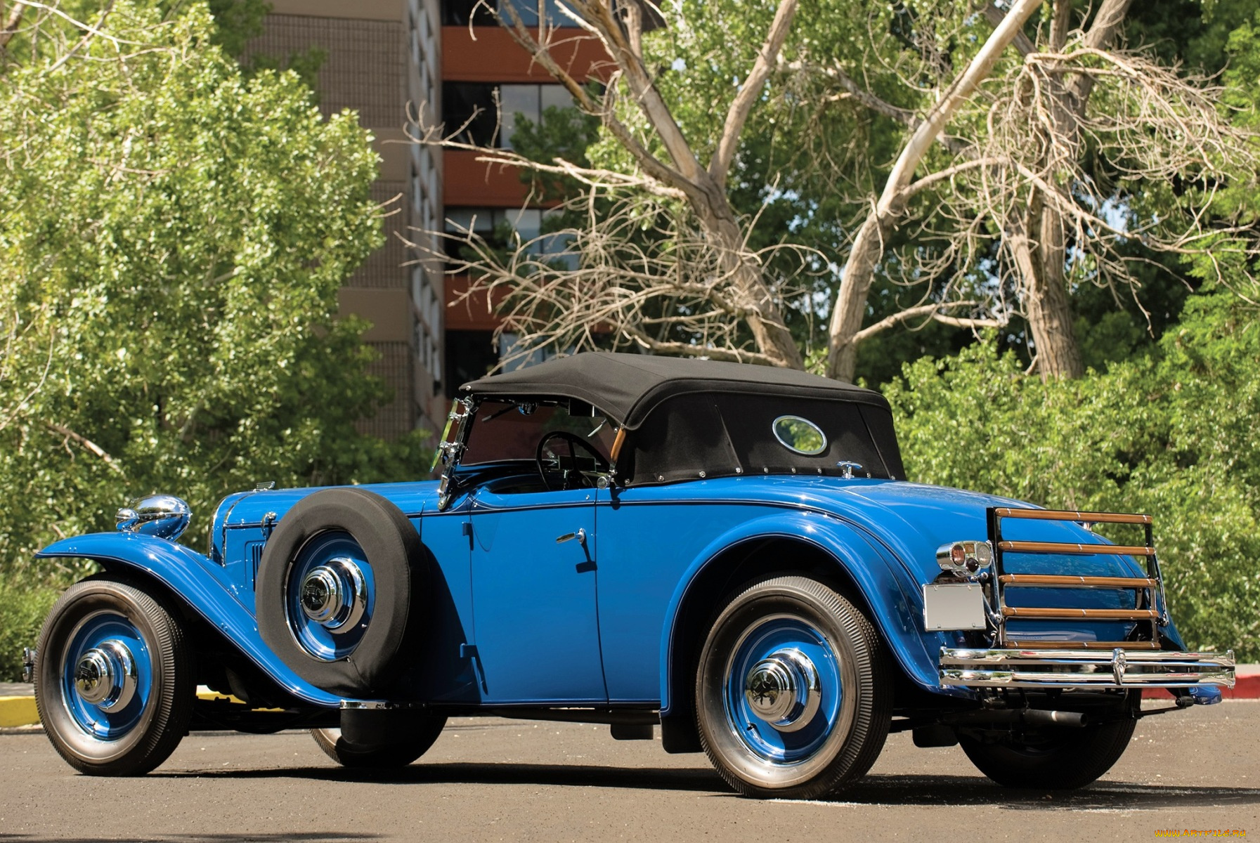 автомобили, классика, дом, деревья, дорога, автомобиль