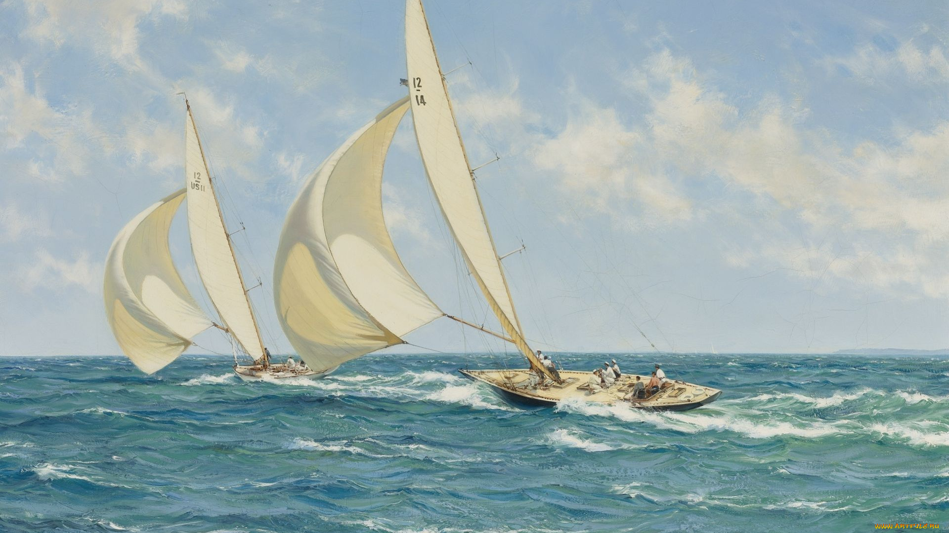 montague, dawson, рисованные, море, яхты