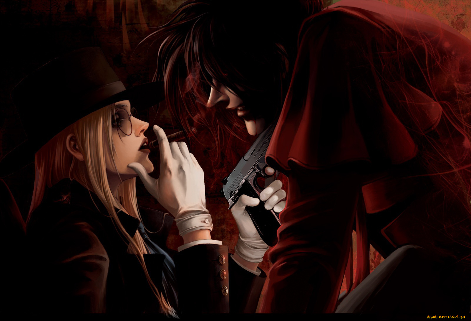аниме, hellsing, вампир, alucard, integra