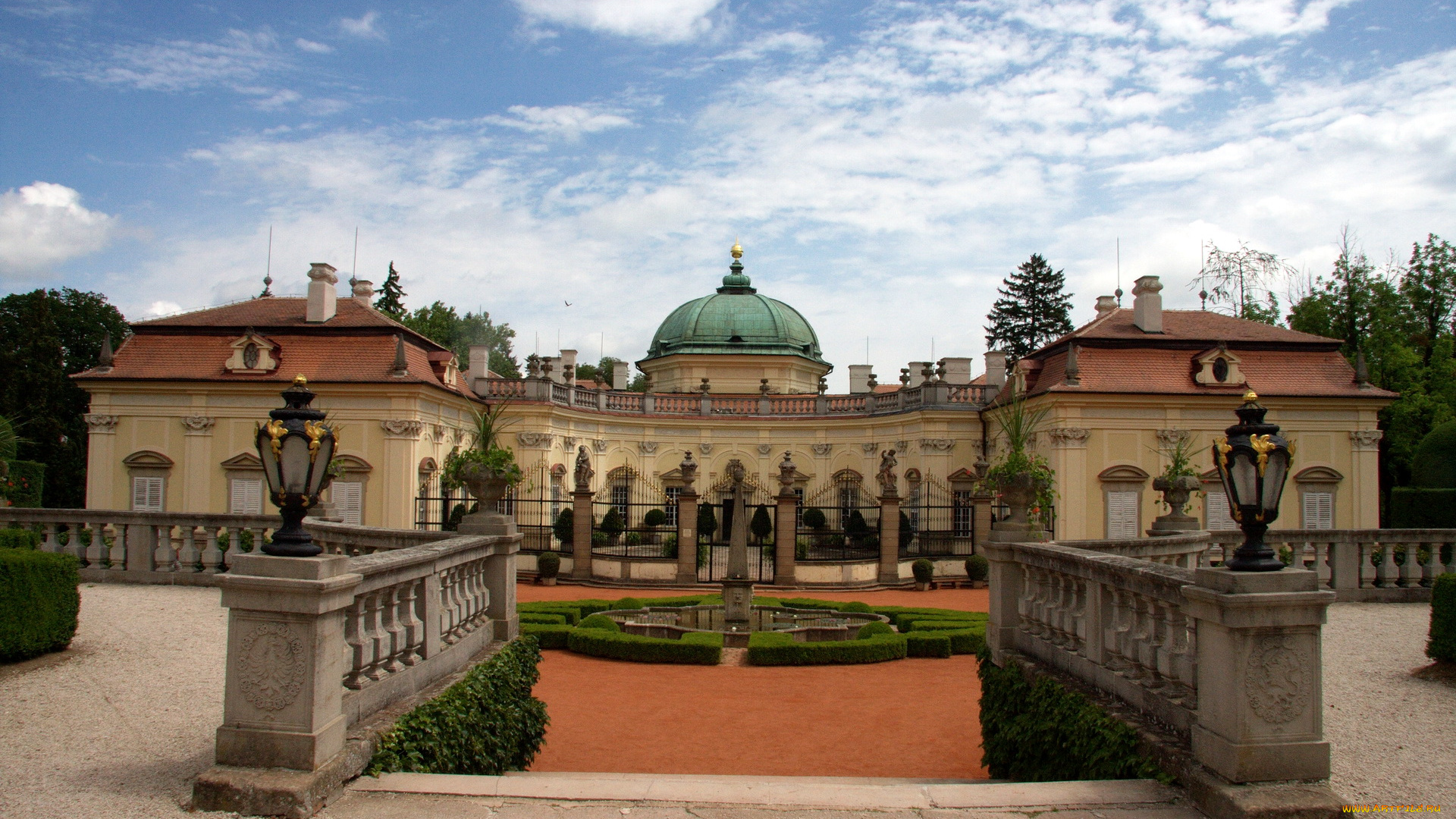 zamek, buchlovice, cловакия, города, дворцы, замки, крепости, замок, скульптуры