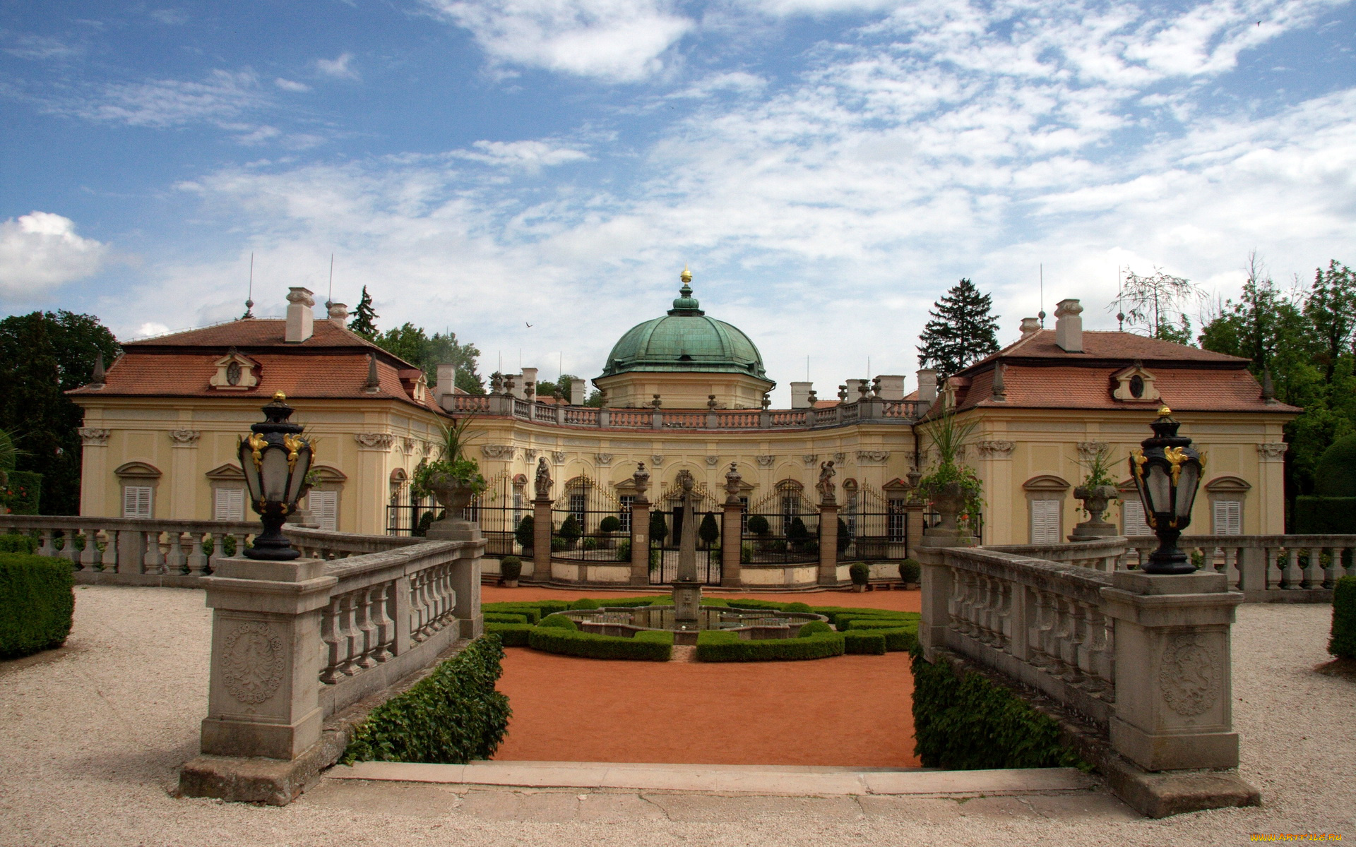 zamek, buchlovice, cловакия, города, дворцы, замки, крепости, замок, скульптуры