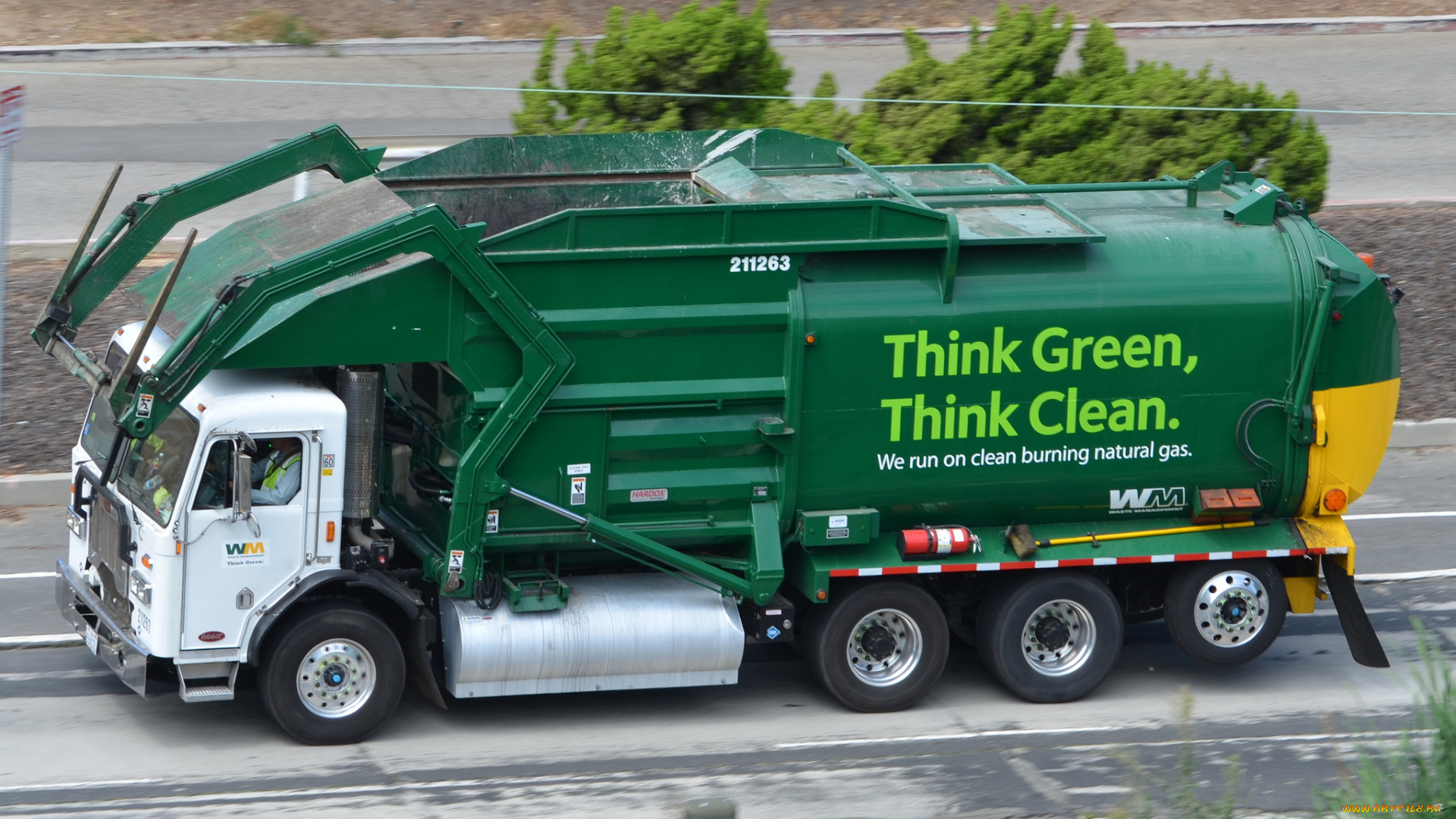 автомобили, мусоровозы, мусоровоз, зеленый