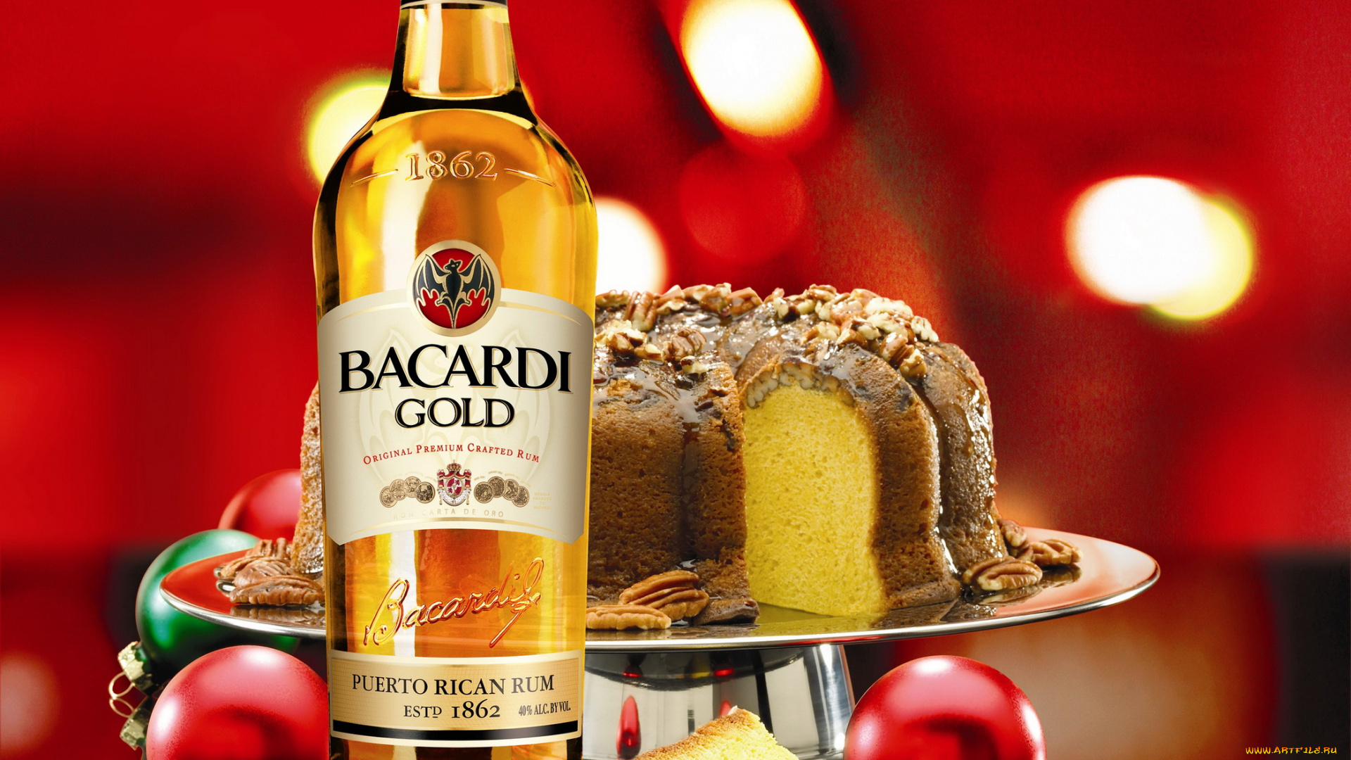 бренды, bacardi, пирог, игрушки, коньяк