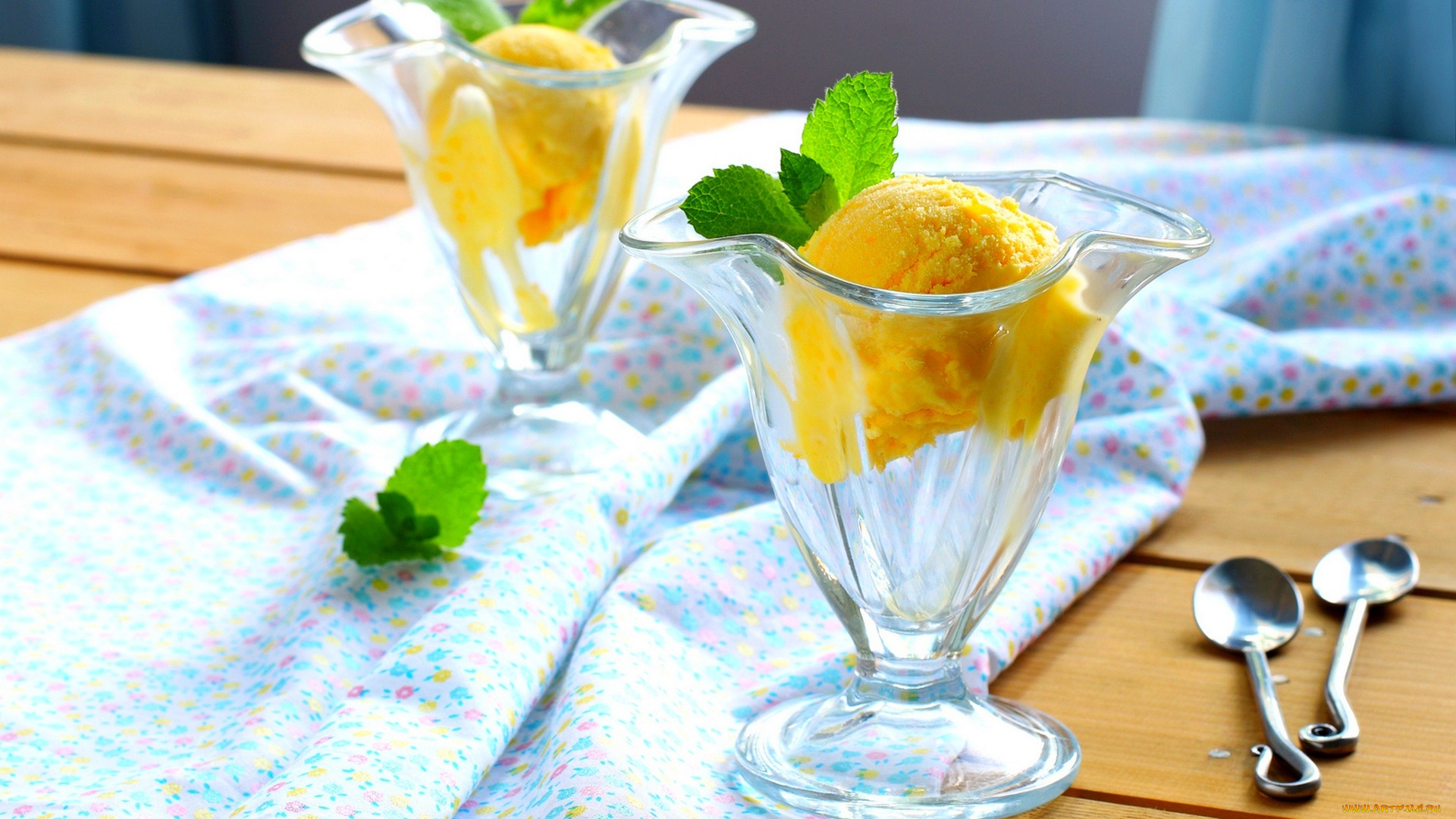 еда, мороженое, десерты, мята