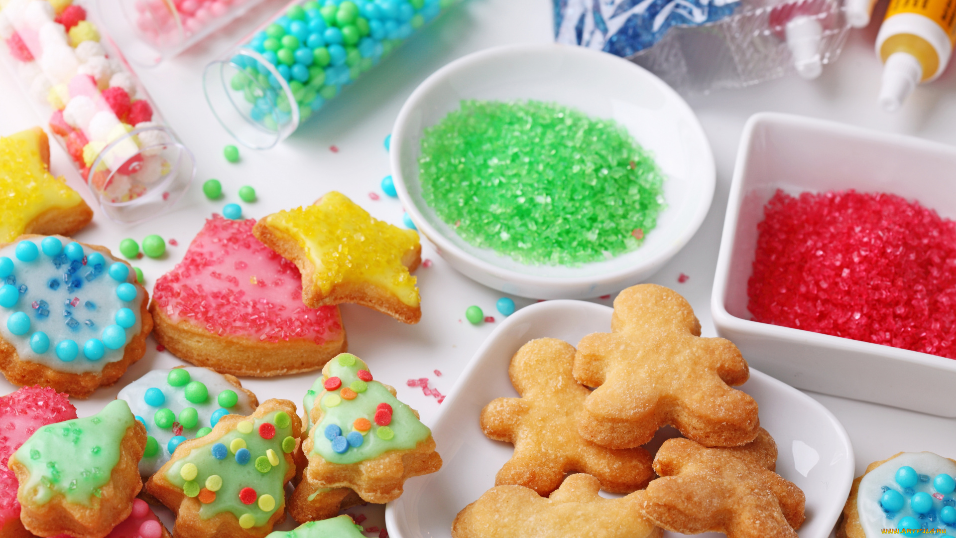 еда, пирожные, кексы, печенье, выпечка, присыпка, новогоднее, фигурки, конфеты, десерт
