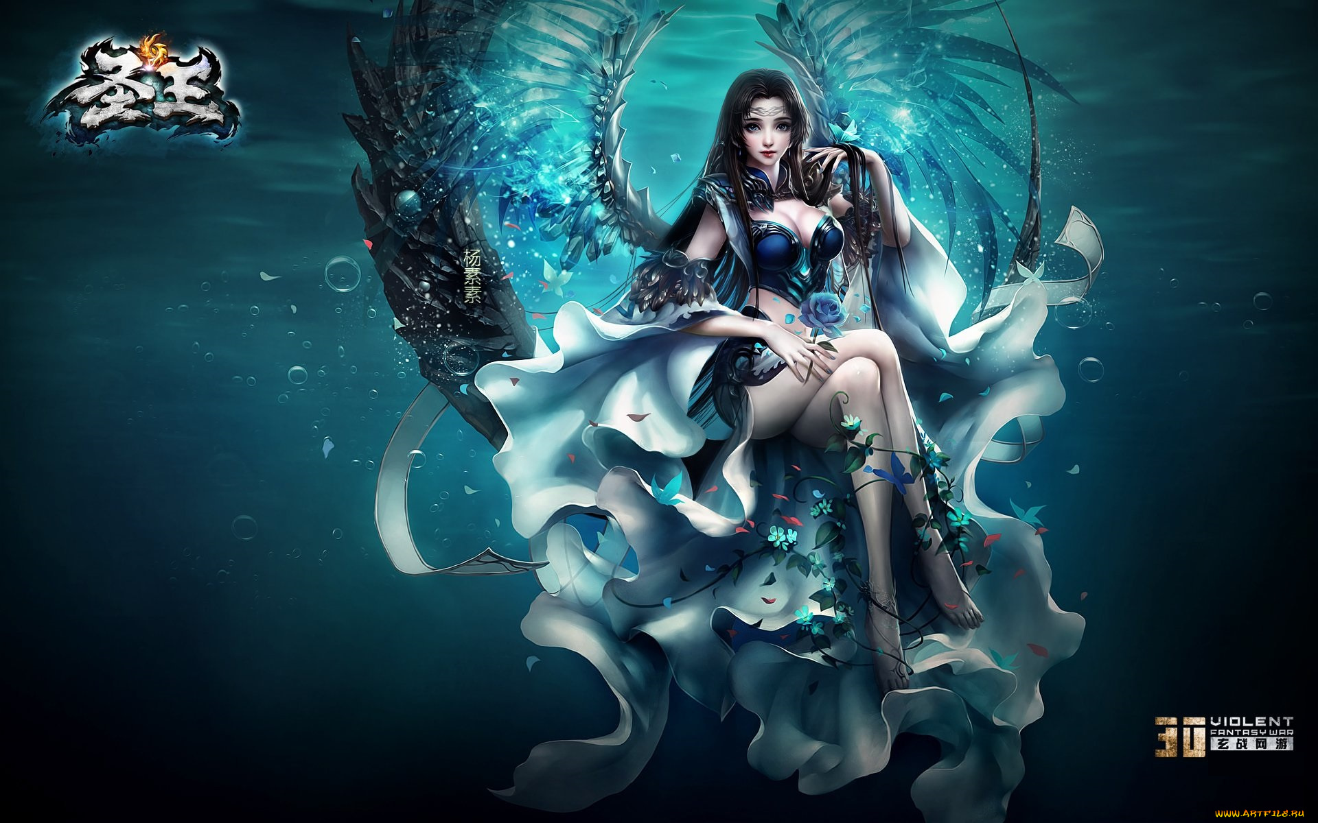 sage, видео, игры, ~~~другое~~~, крилья, девушка, цветы