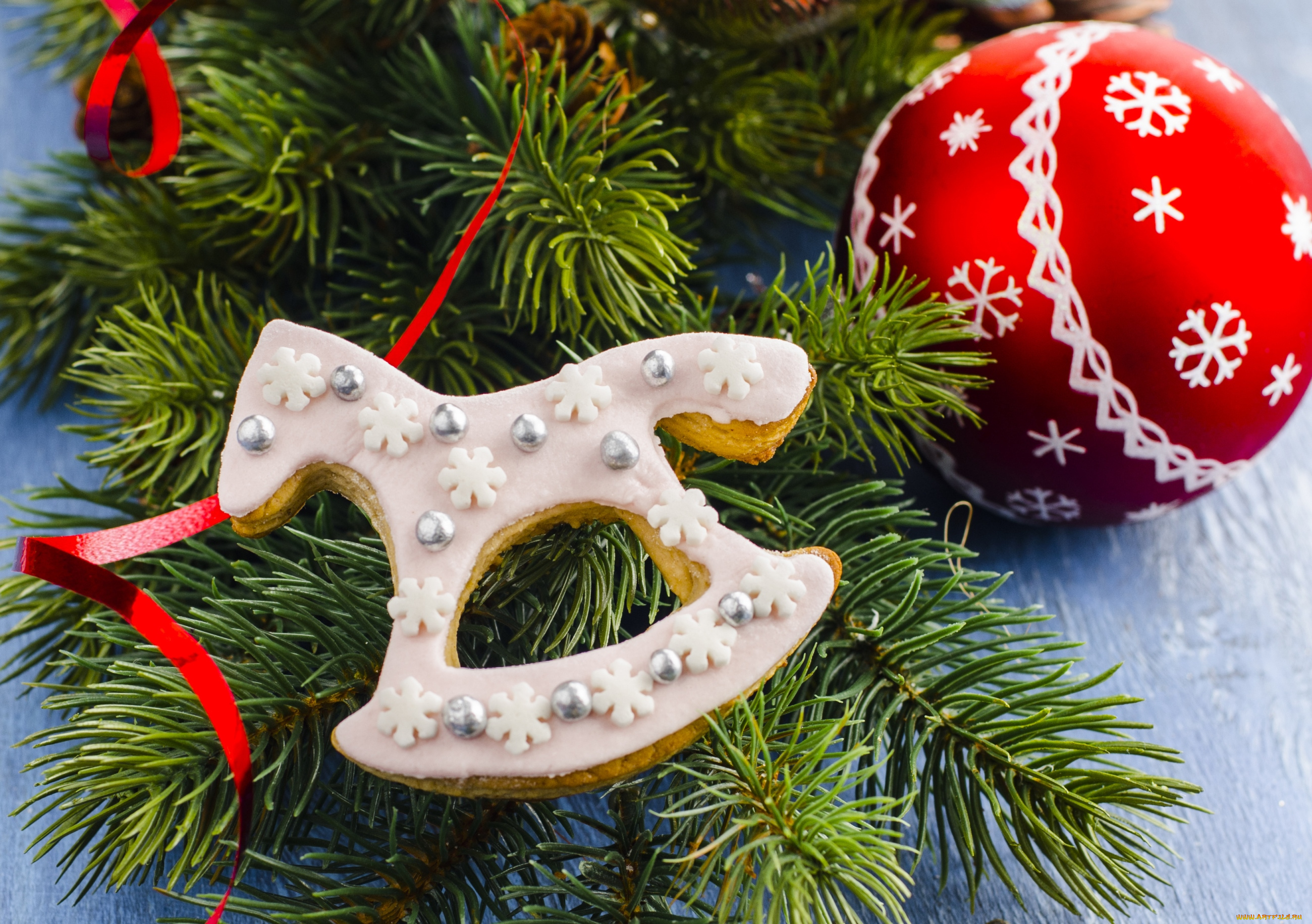 праздничные, украшения, лошадка, елка, шар