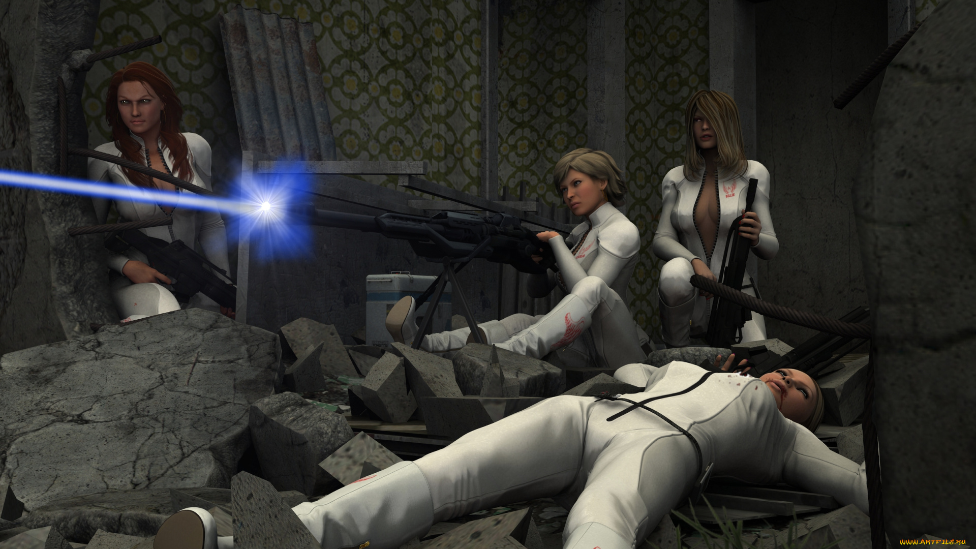 3д, графика, фантазия, , fantasy, оружие, фон, взгляд, девушки