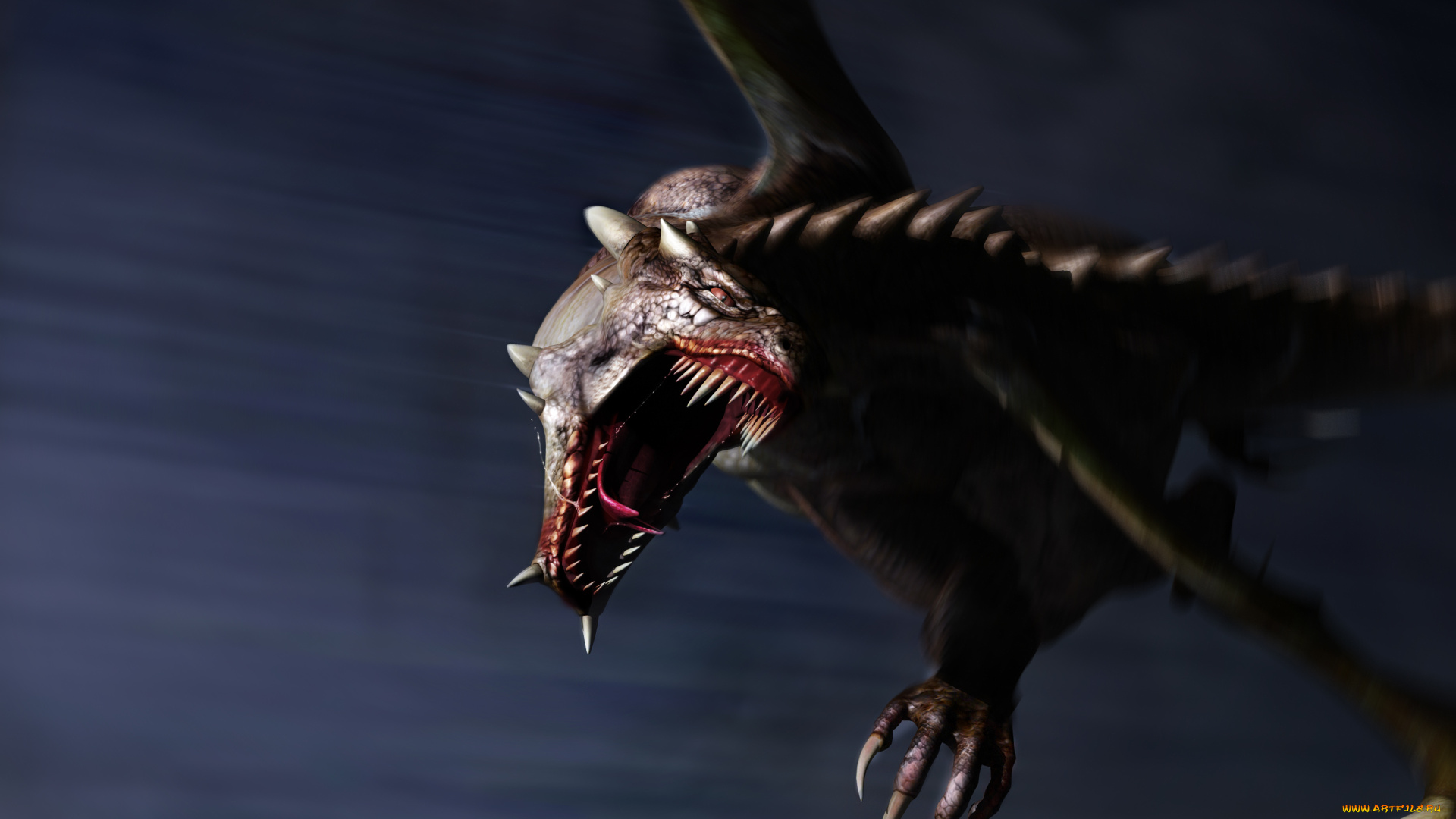 3д, графика, существа, , creatures, дракон, клыки, пасть