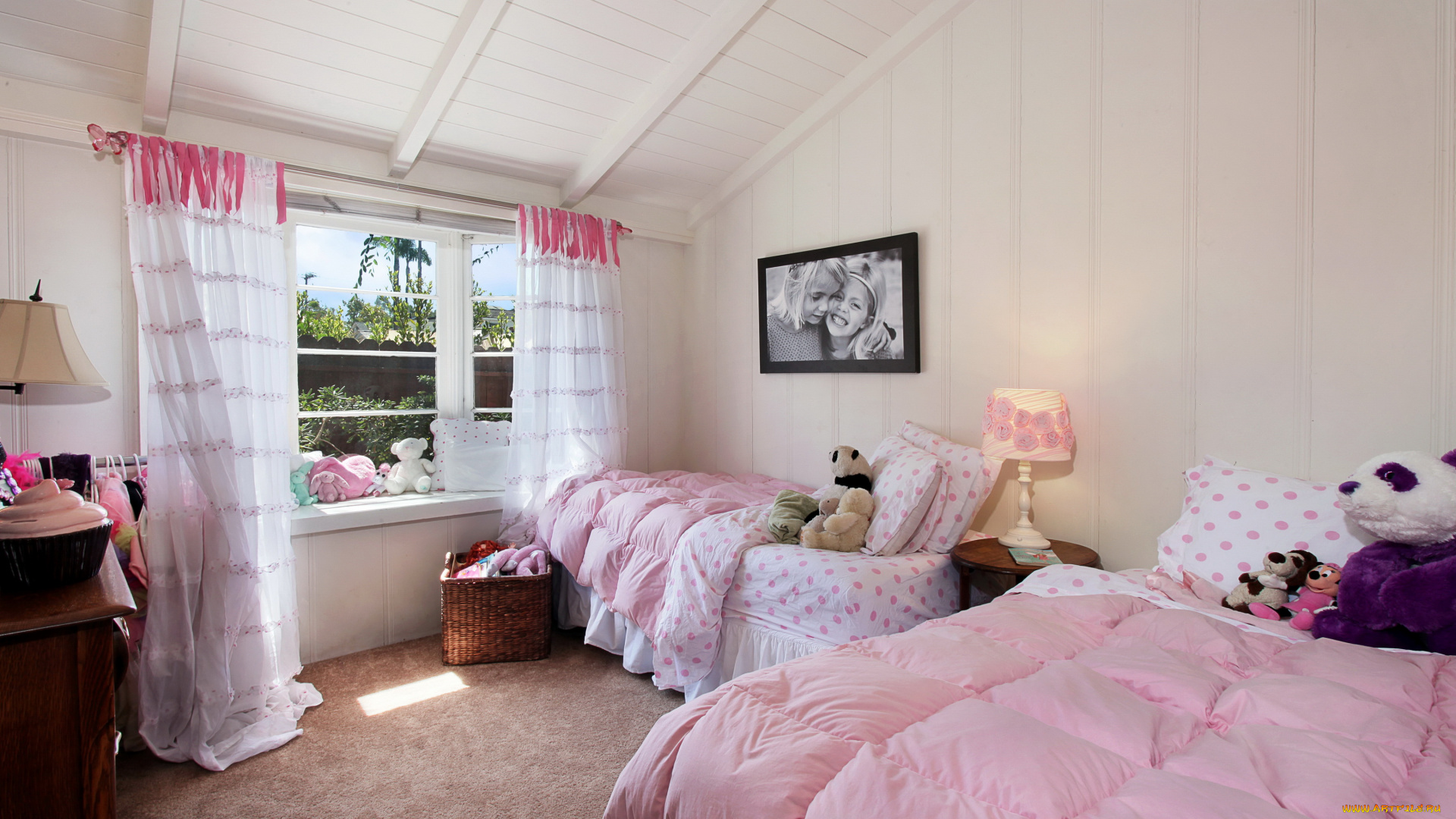 интерьер, детская, комната, дизайн, кровать, детская, постель