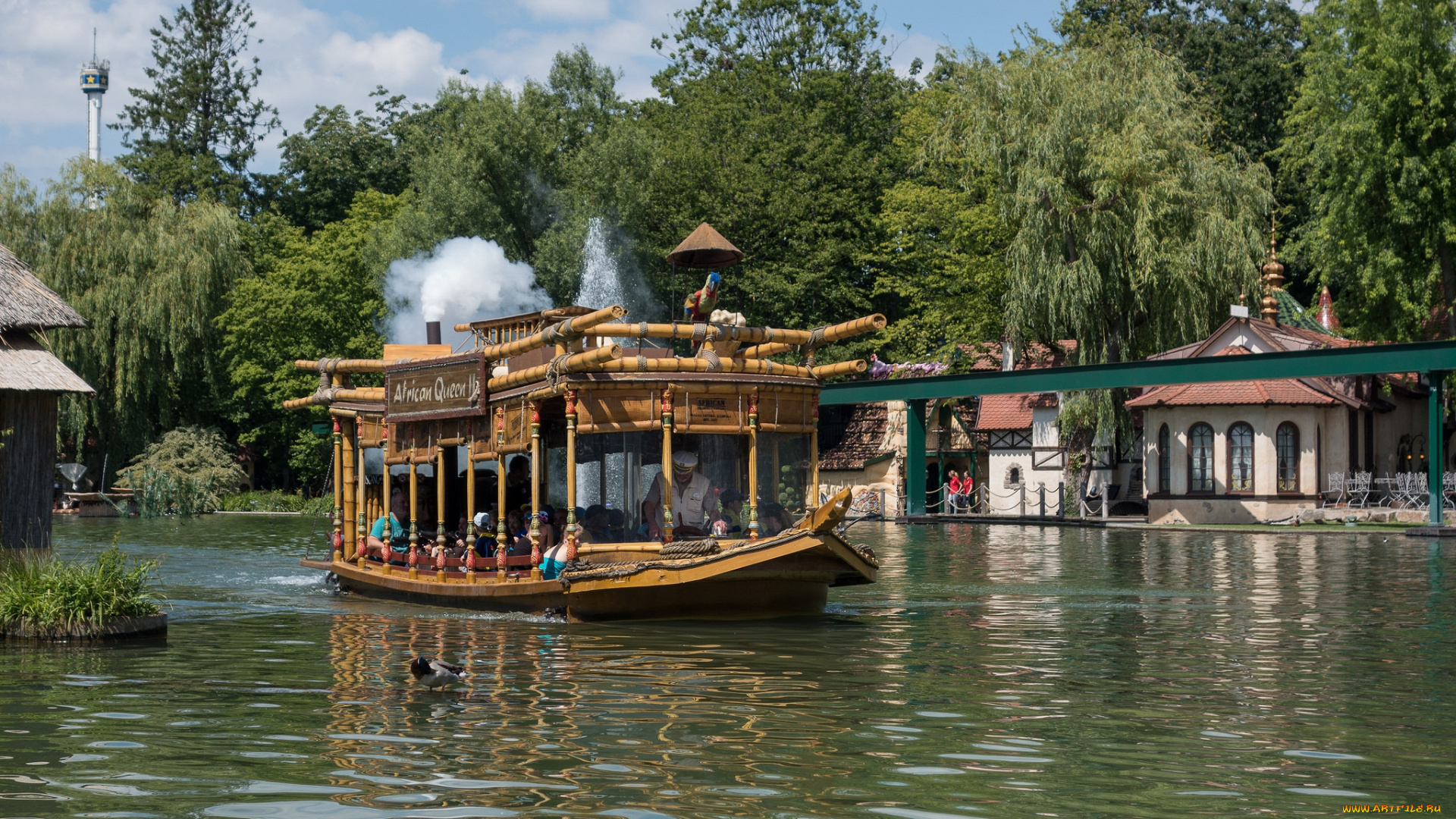 корабли, пароходы, река, пароходик