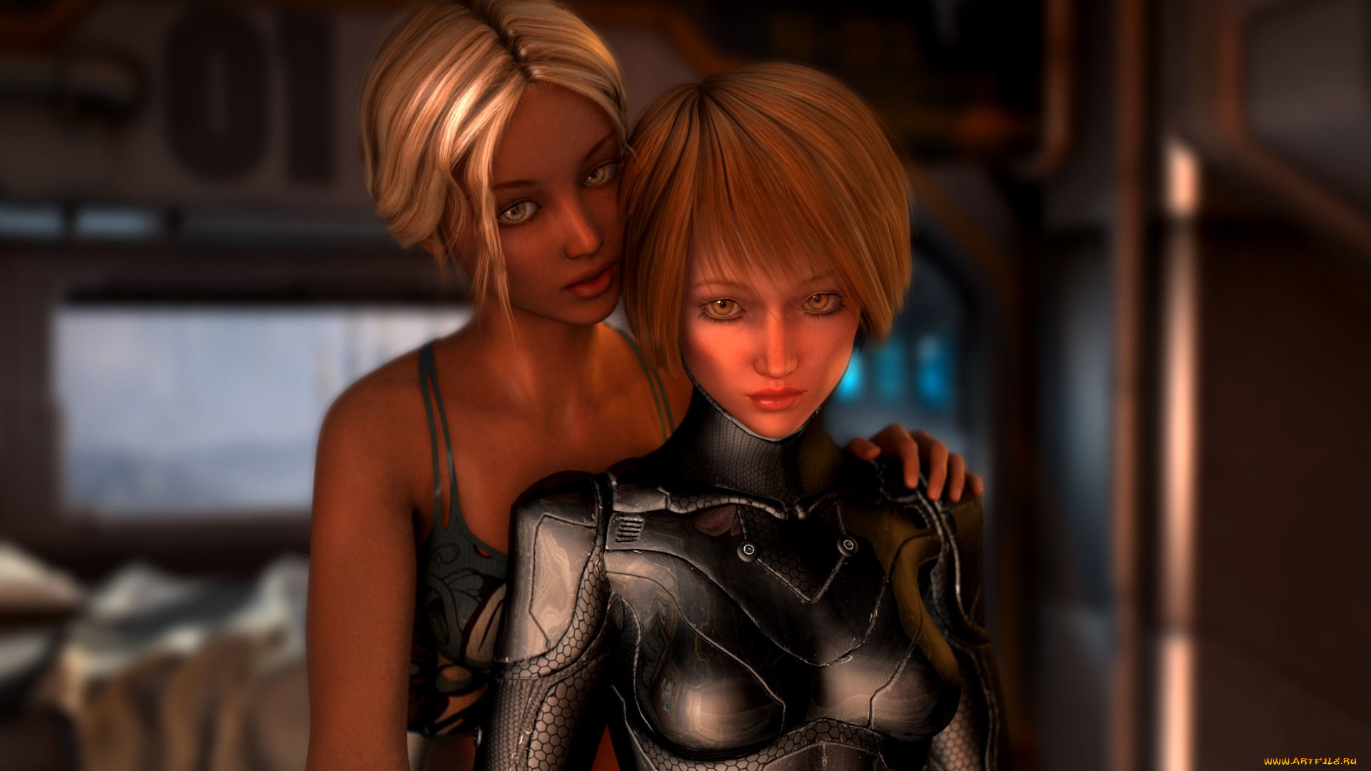 scifi, 3д, графика, фантазия, , fantasy, фон, взгляд, девушки