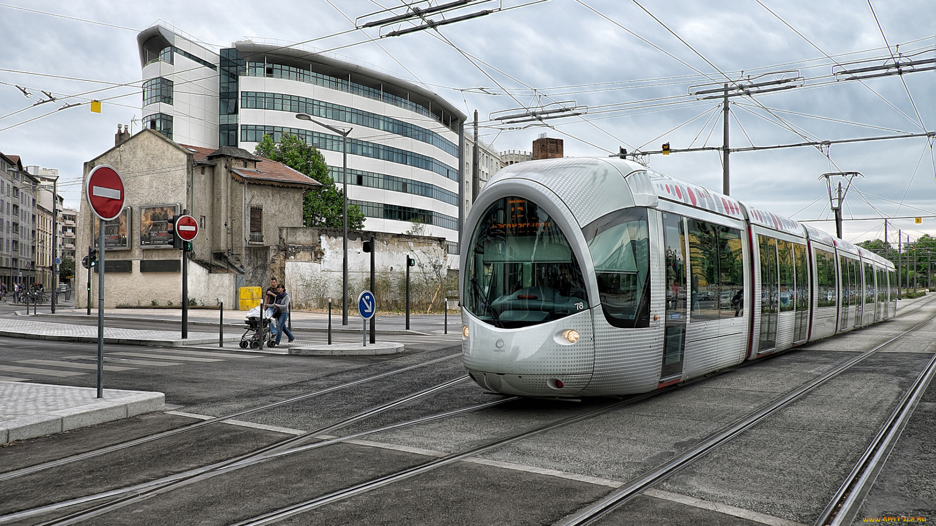 техника, трамваи, рельсы, город, трамвай