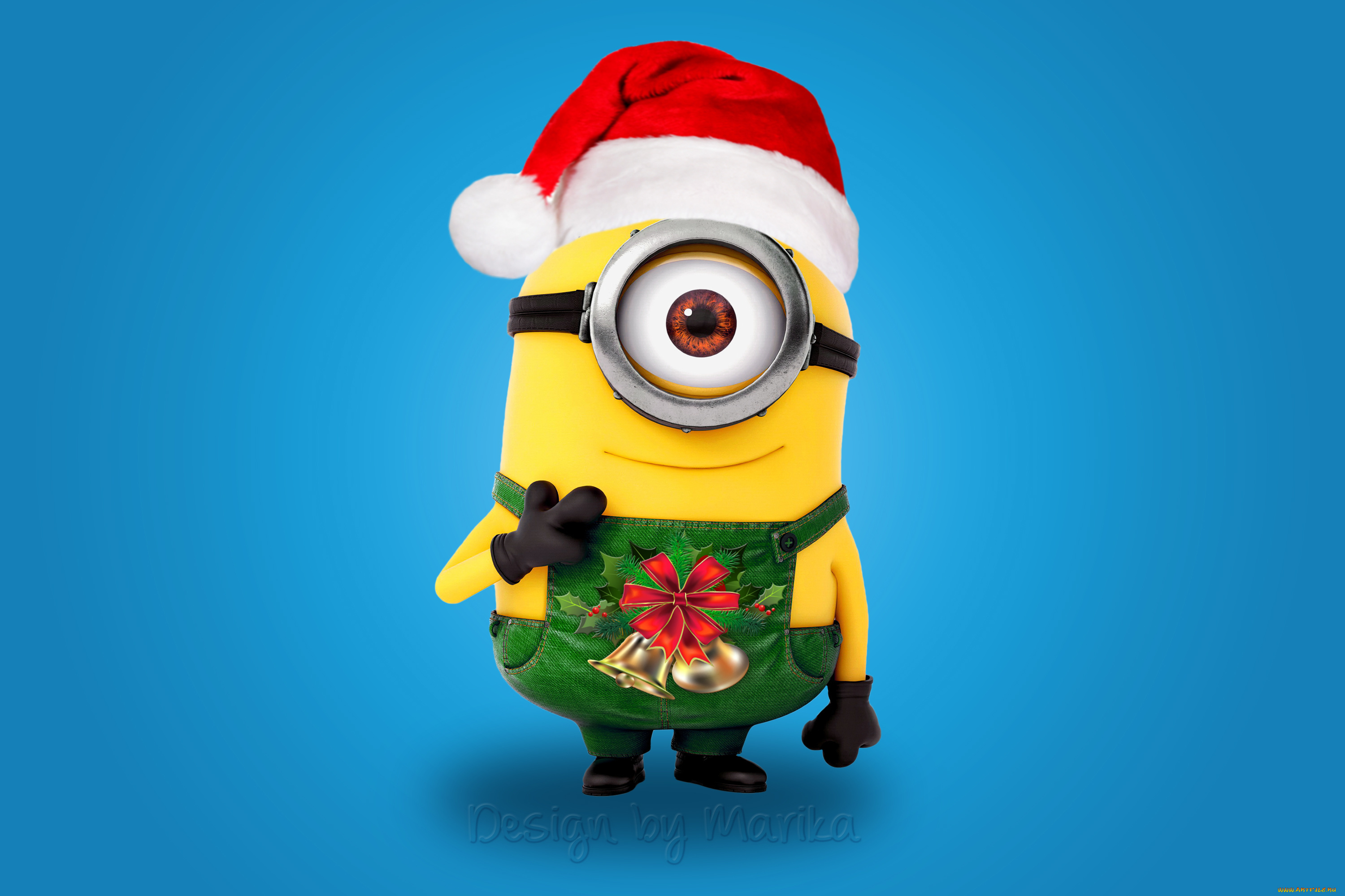 рисованное, кино, christmas, xmas, minion, santa, cute, новый, год, рождество, миньон, санта, мульт