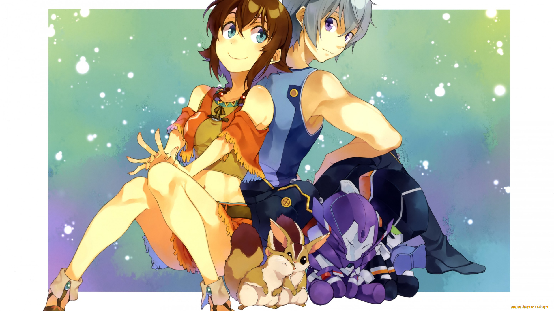 аниме, suisei, no, gargantia, suisei, no, gargantia, гаргантия, red, amy, улыбка, счастье, любовь, art