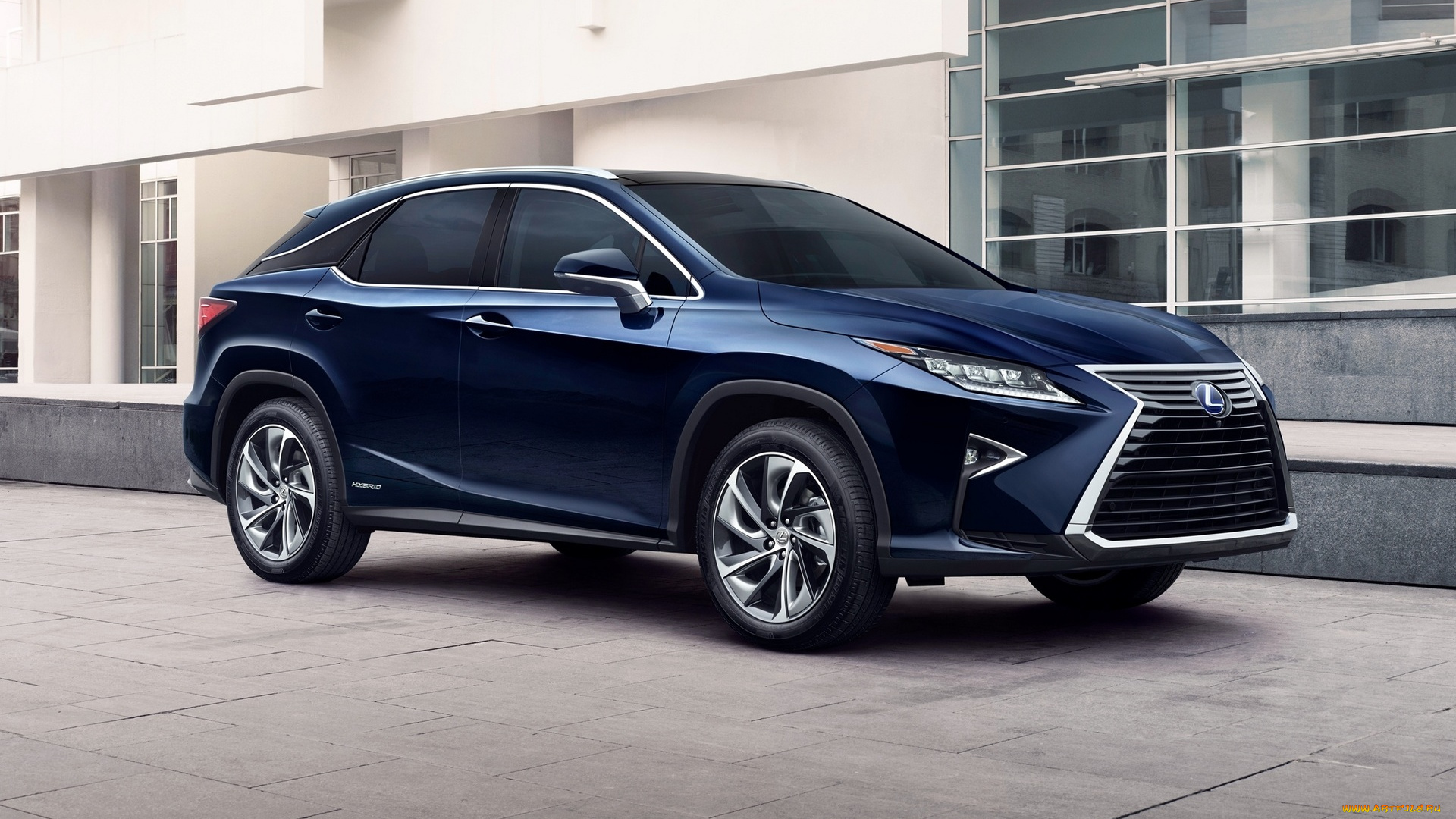 автомобили, lexus, лексус, здание, синий, hybrid, rx