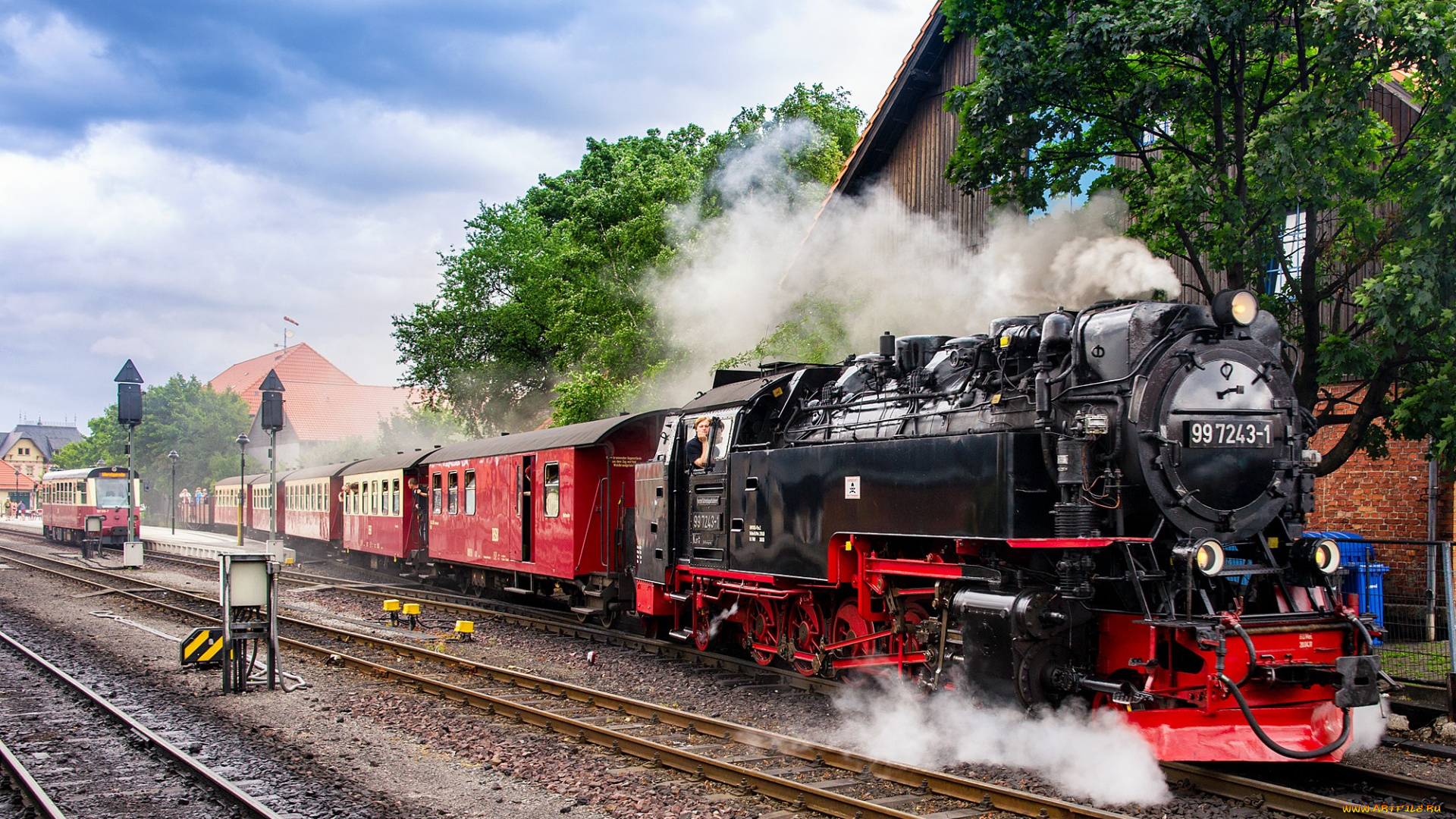 техника, паровозы, дорога, железная, паровоз, рельсы