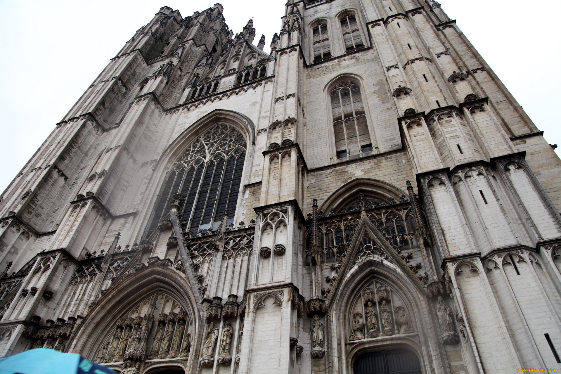 города, брюссель, , бельгия, витражи, собор