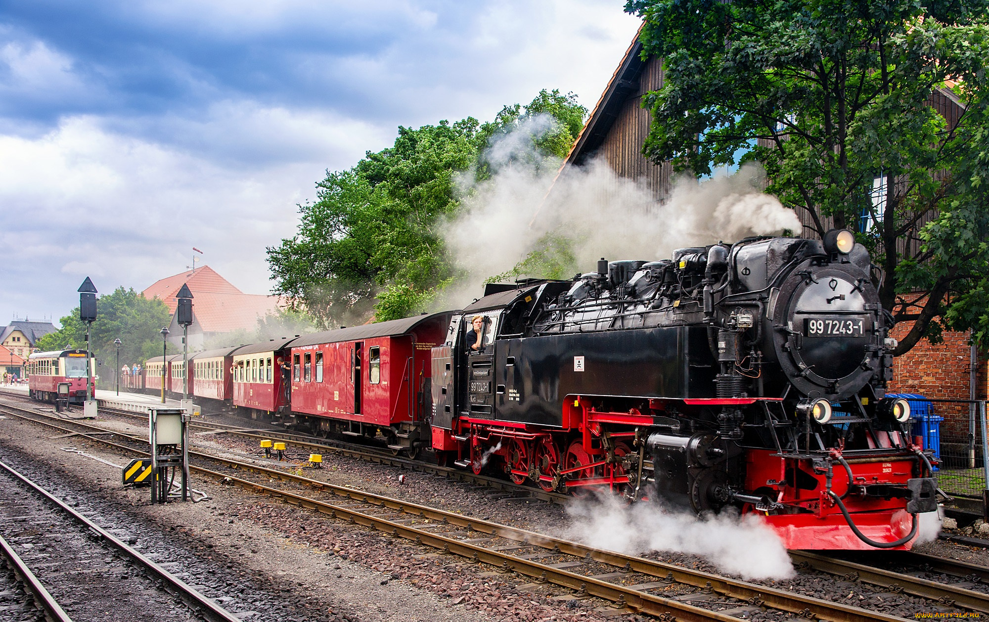 техника, паровозы, дорога, железная, паровоз, рельсы