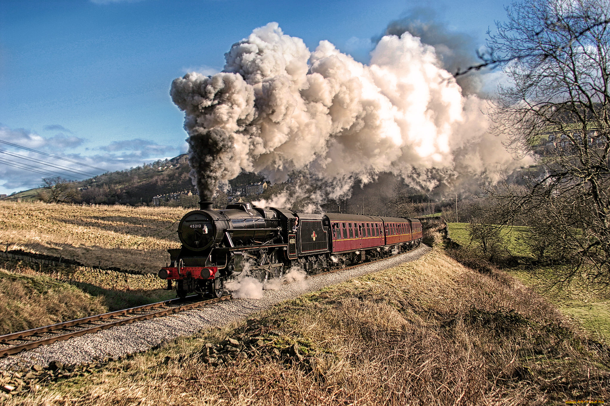 техника, паровозы, дорога, железная, рельсы, паровоз