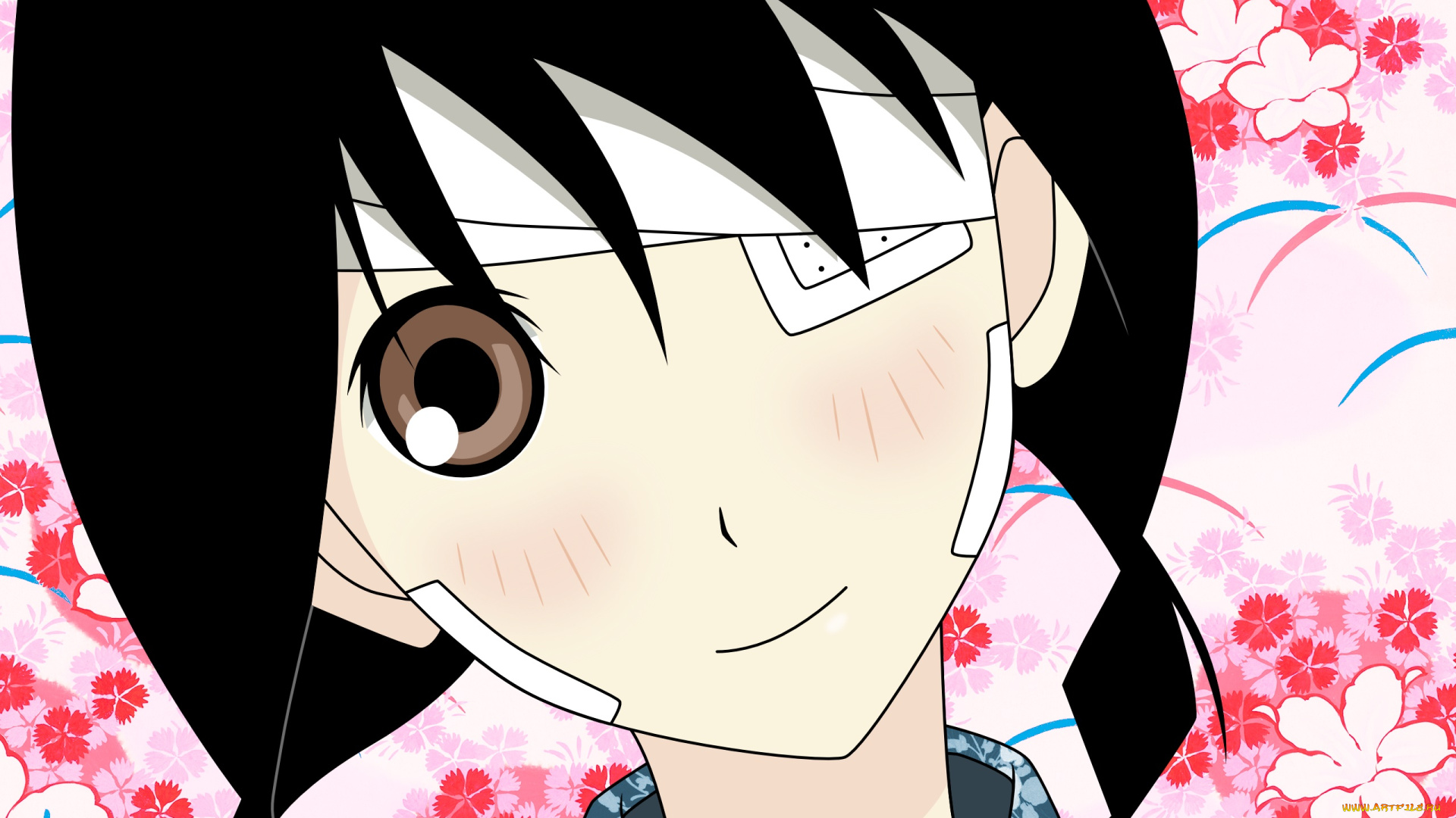 аниме, sayonara, zetsubo, sensei, девушка, взгляд, фон