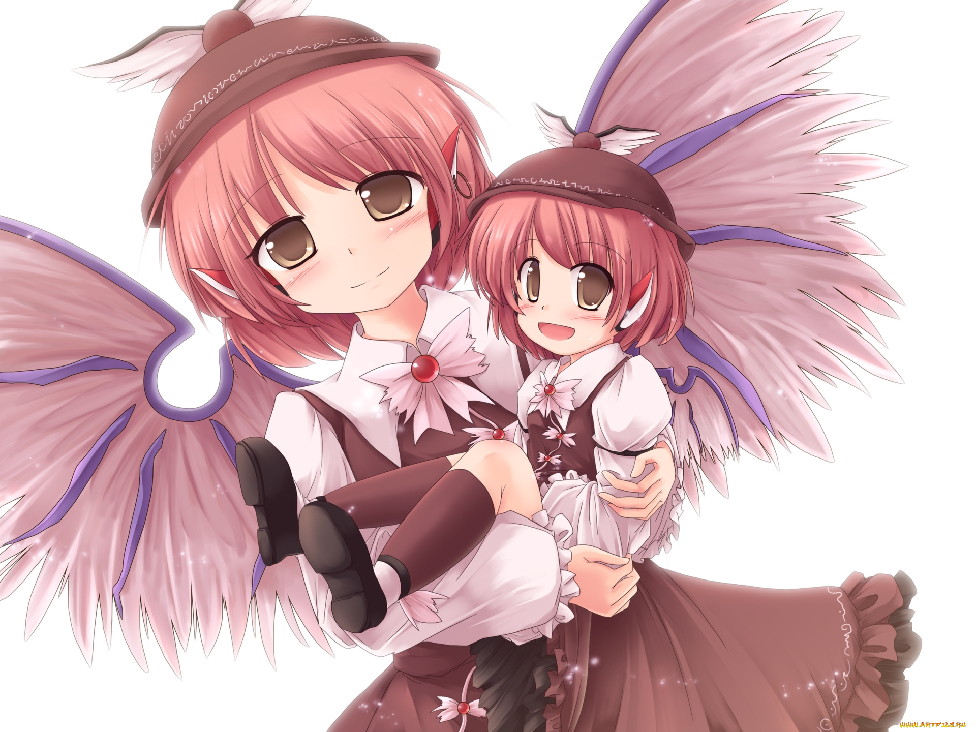 аниме, touhou, фон, взгляд, девушки