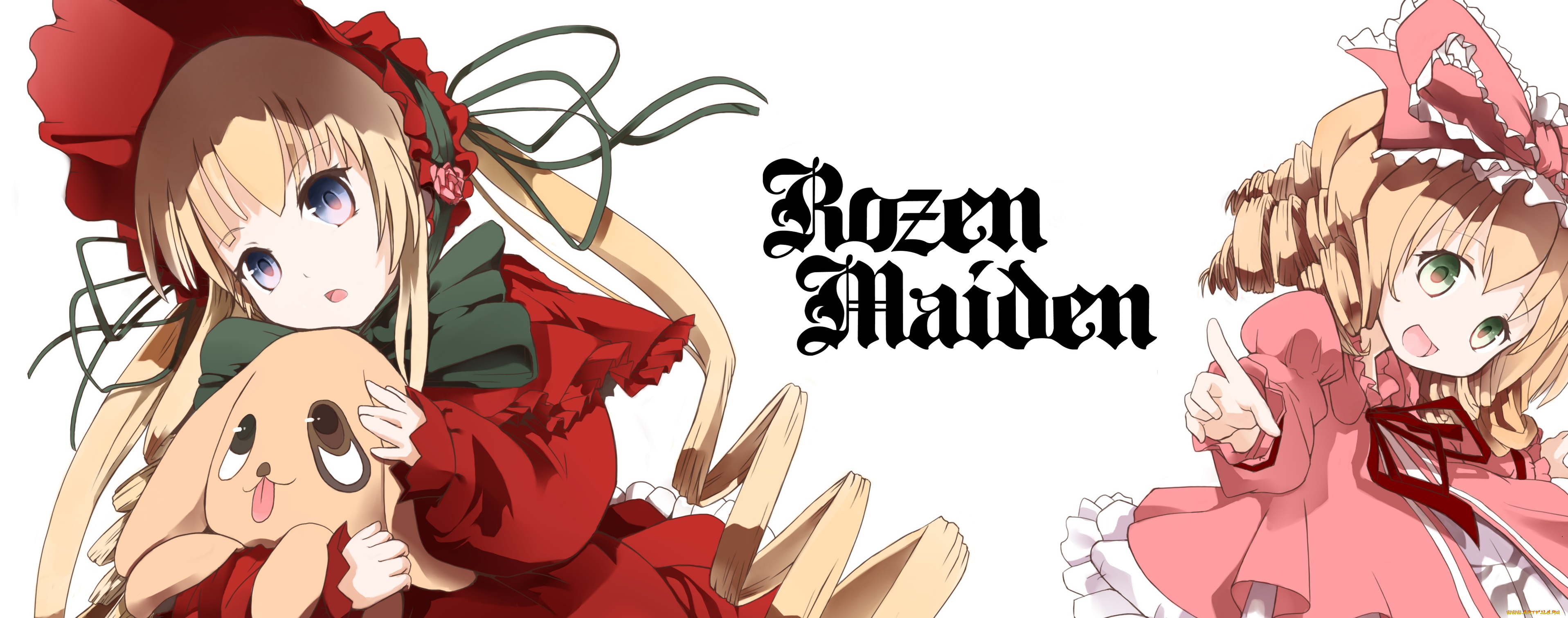 rozen, maiden, аниме, девушки, взгляд, фон