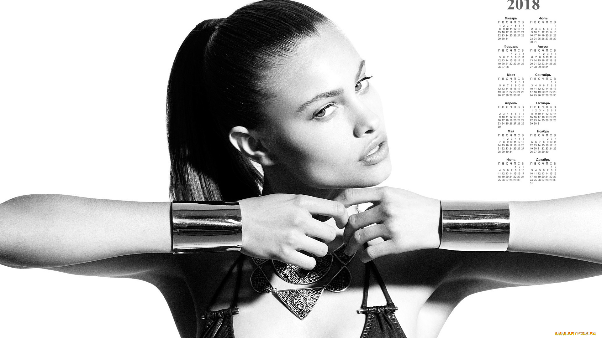 календари, девушки, украшения, взгляд, 2018