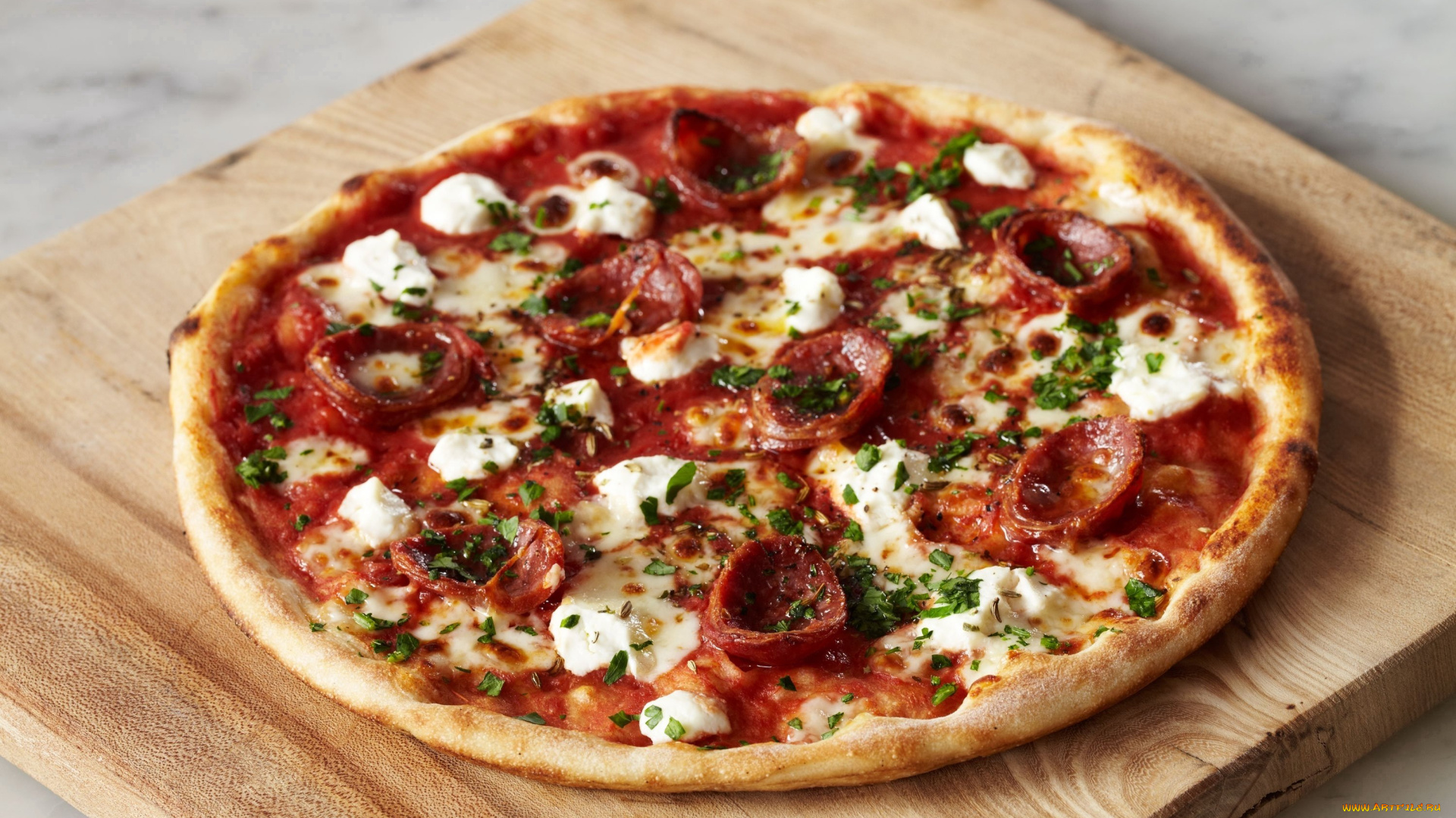 еда, пицца, колбаса, сыр